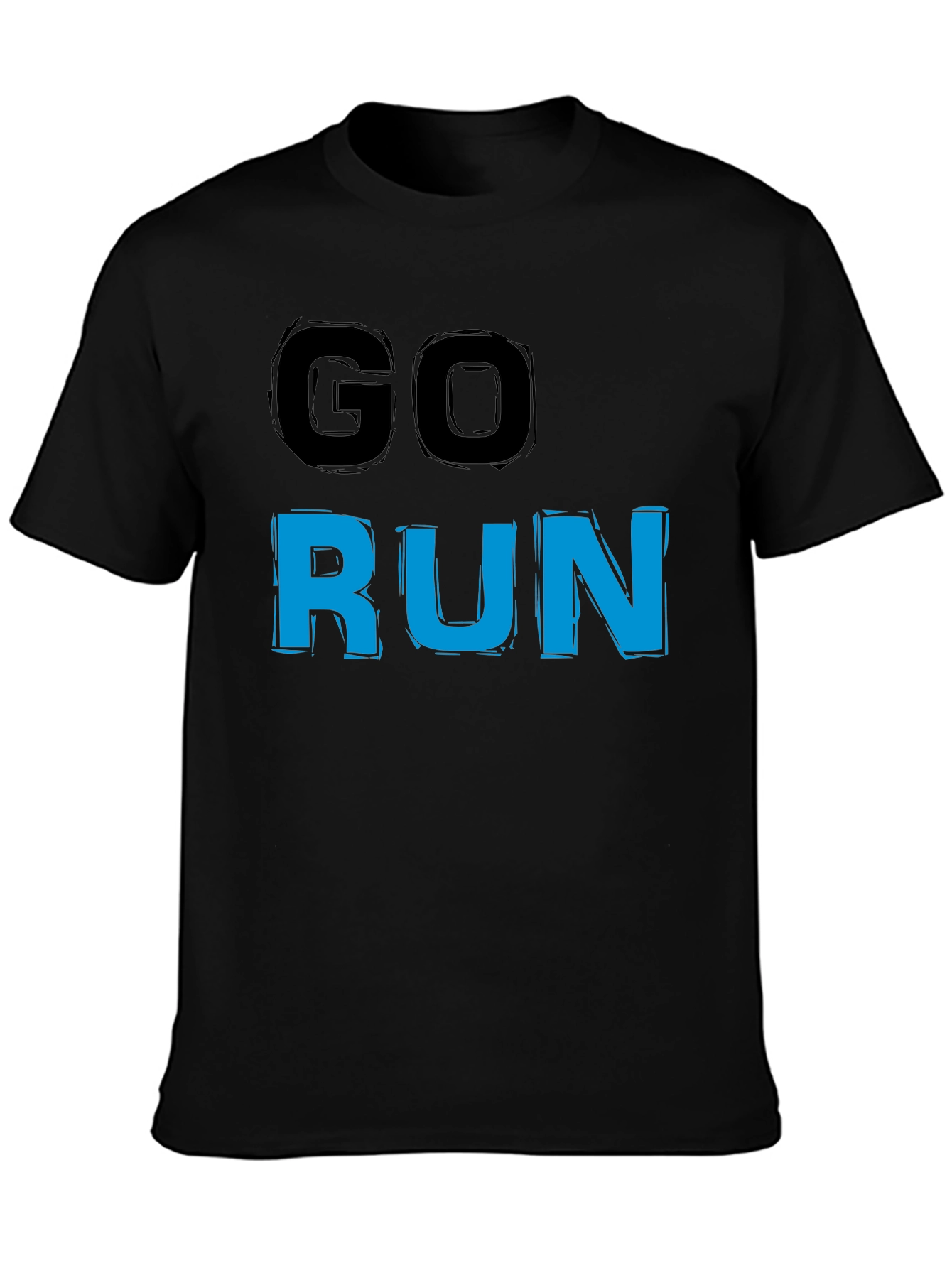 Go Run Graphic T-Shirt - Black Casual Tee