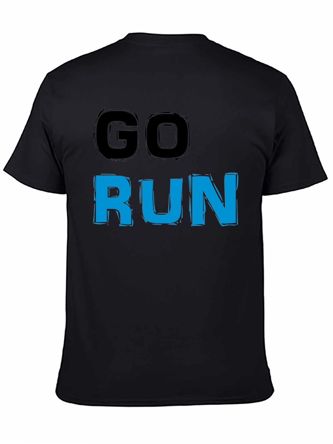 Go Run Graphic T-Shirt - Black Casual Tee