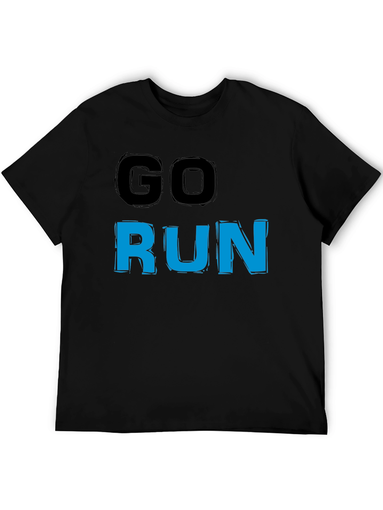 Go Run Graphic T-Shirt - Black Casual Tee