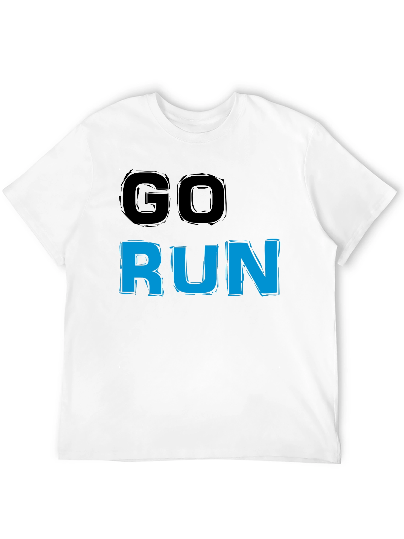 Go Run Graphic T-Shirt - Black Casual Tee