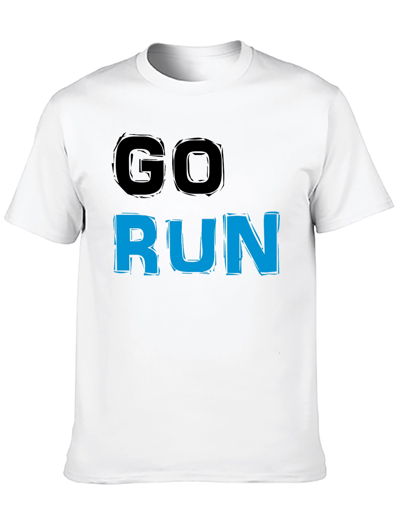 Go Run Graphic T-Shirt - Black Casual Tee