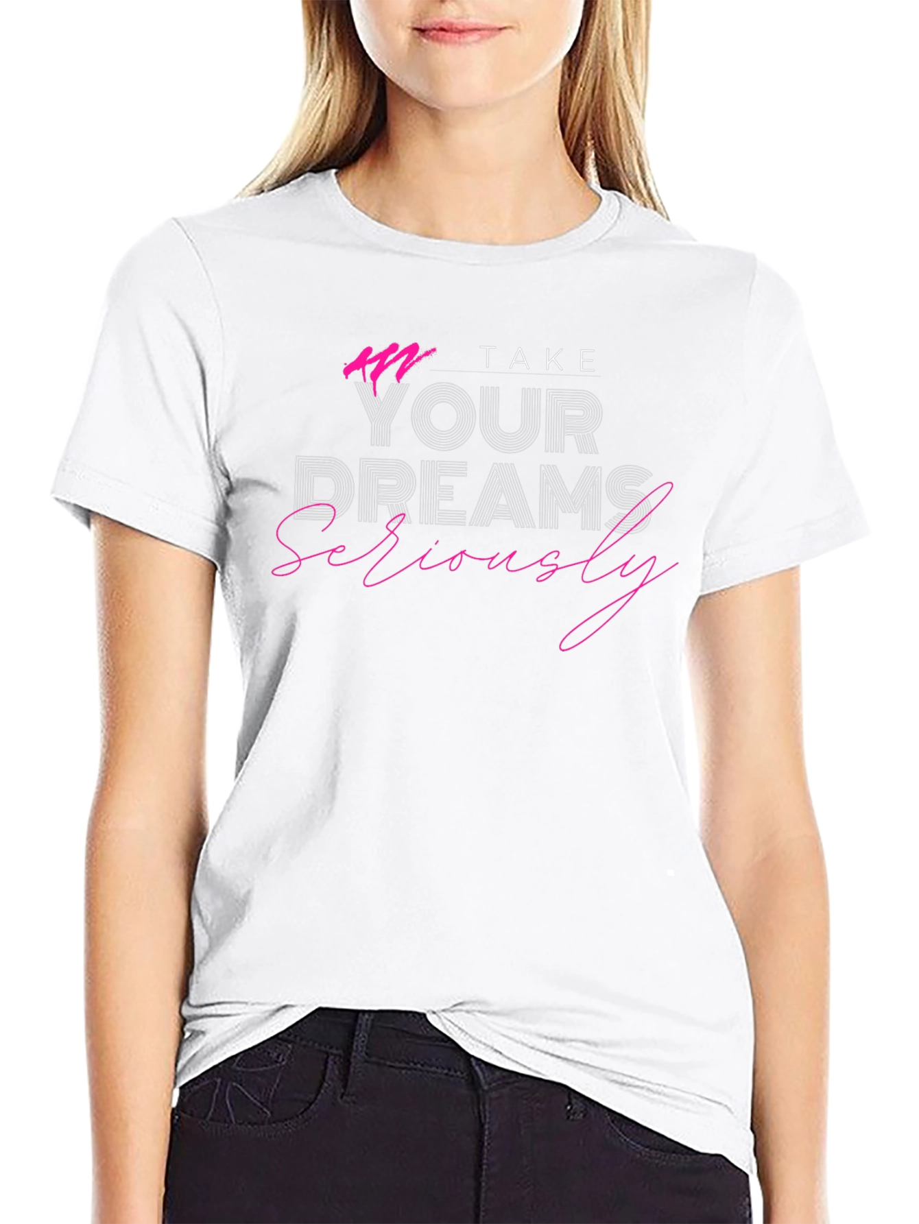 Dream Seriously Black Graphic Tee