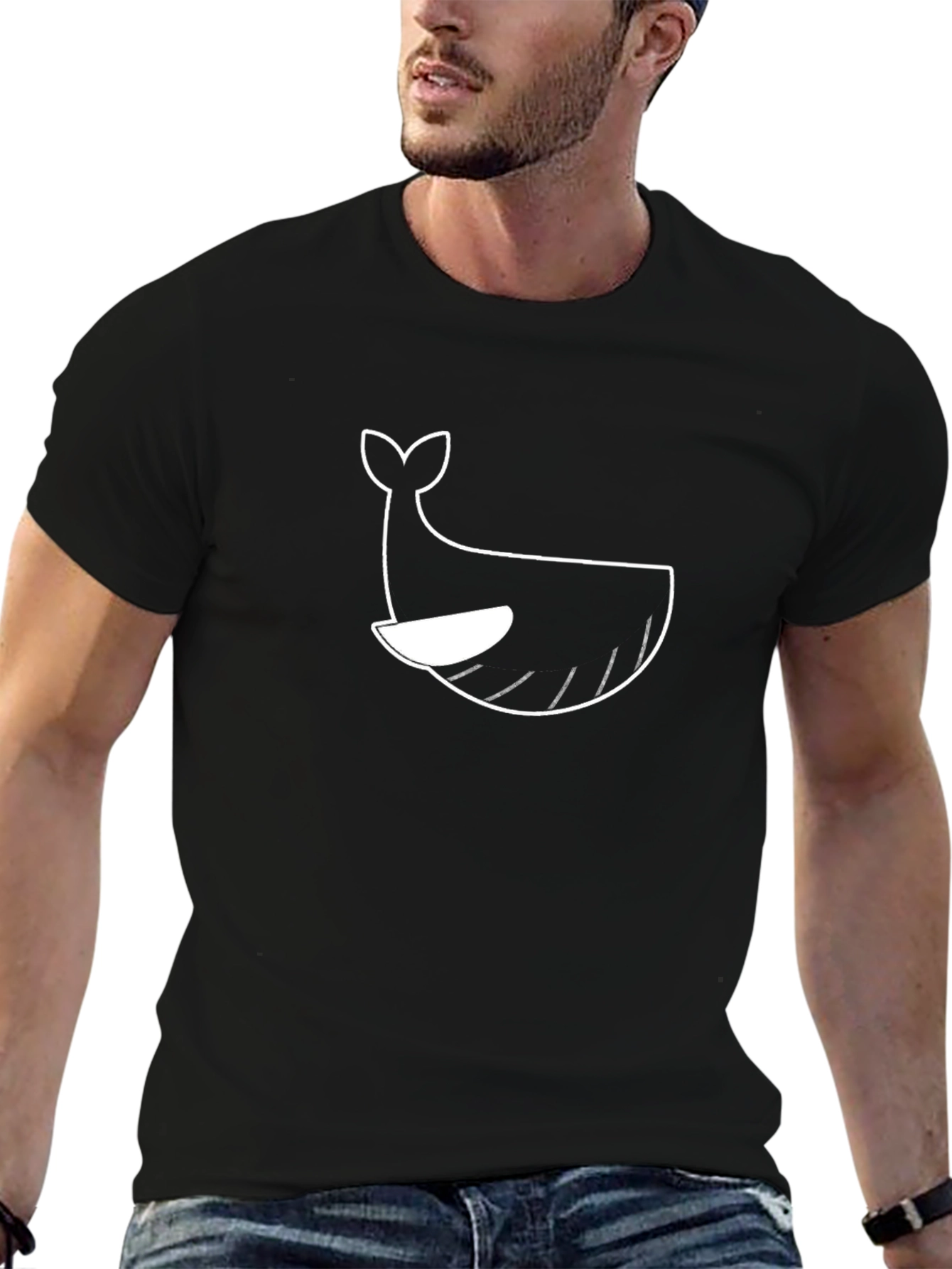Whale Graphic Black T-Shirt - Stylish & Comfortable