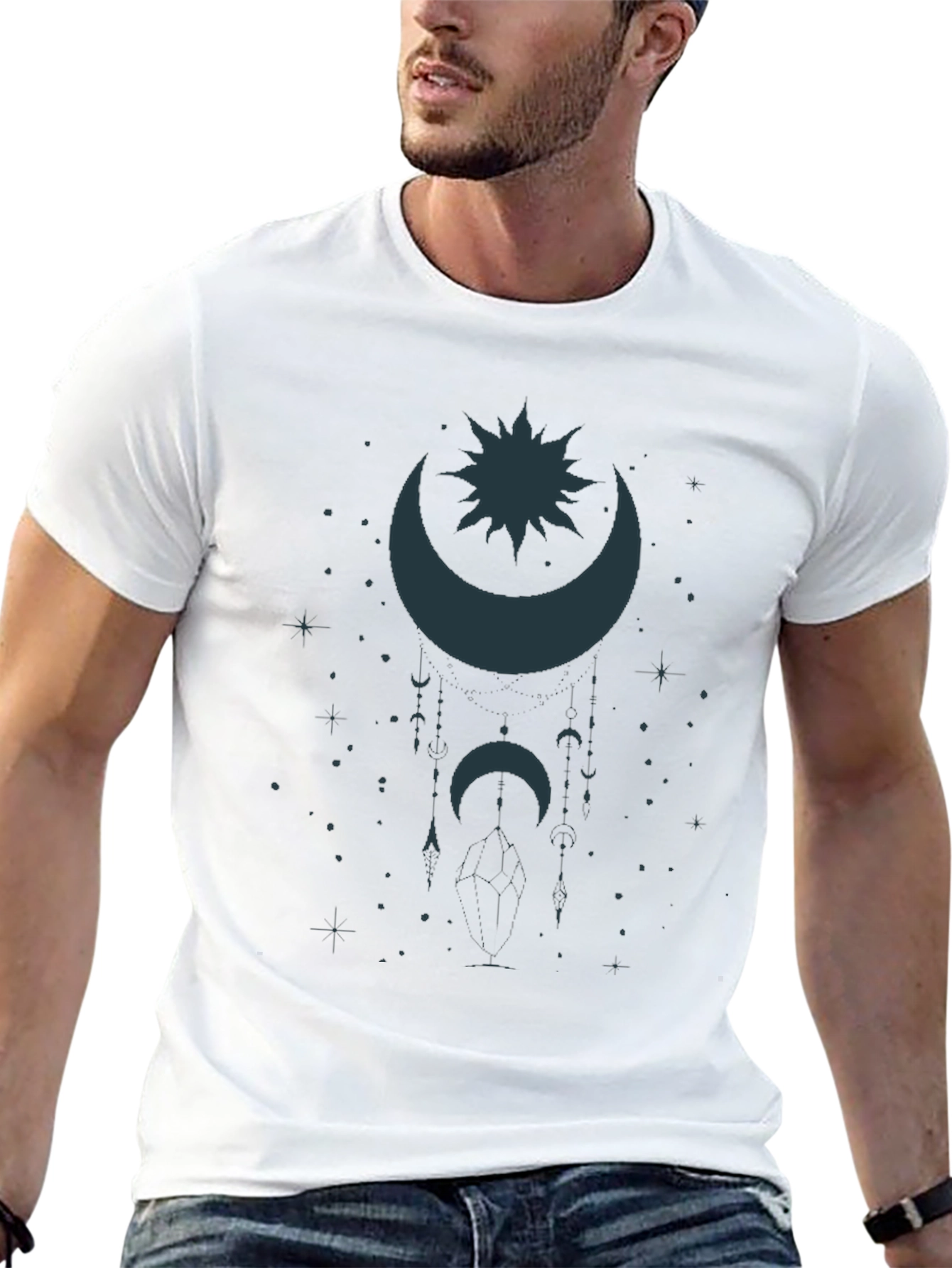 Celestial Moon & Star Graphic T-Shirt
