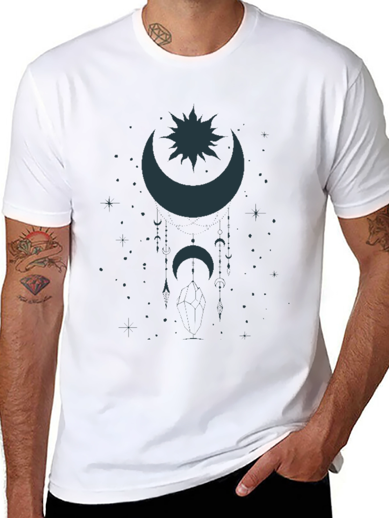 Celestial Moon & Star Graphic T-Shirt