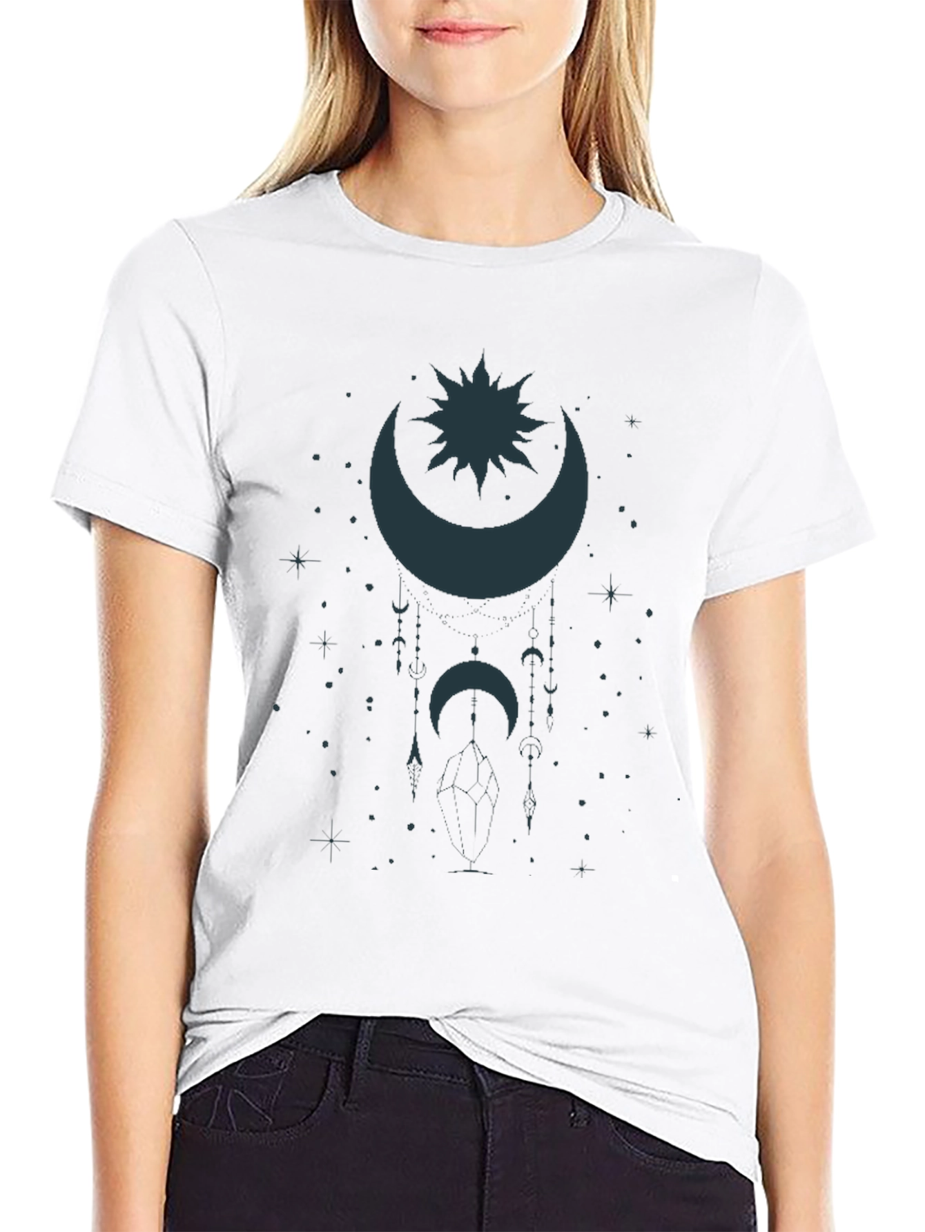 Celestial Moon & Star Graphic T-Shirt
