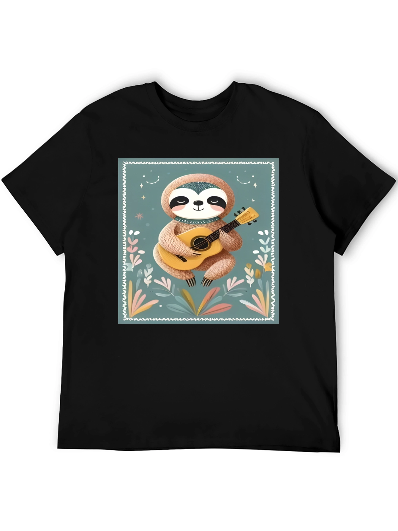 Sloth Guitarist Graphic Tee - Black