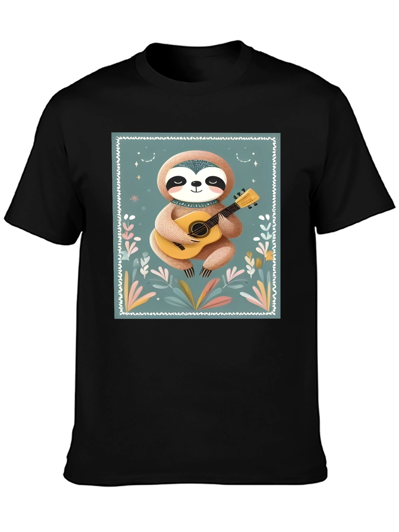Sloth Guitarist Graphic Tee - Black