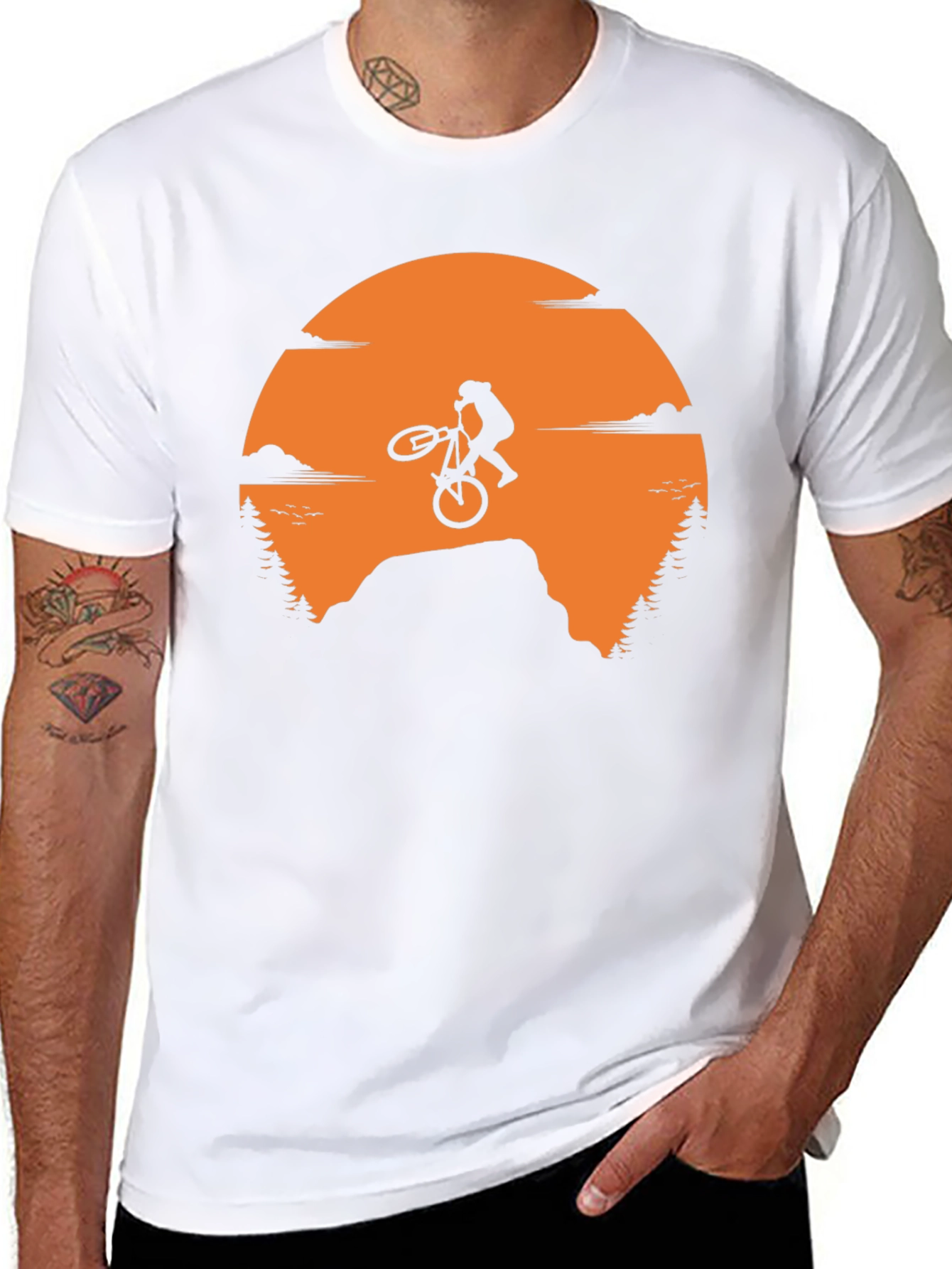 Mountain Bike Sunset Graphic Tee - Adventure Ready!