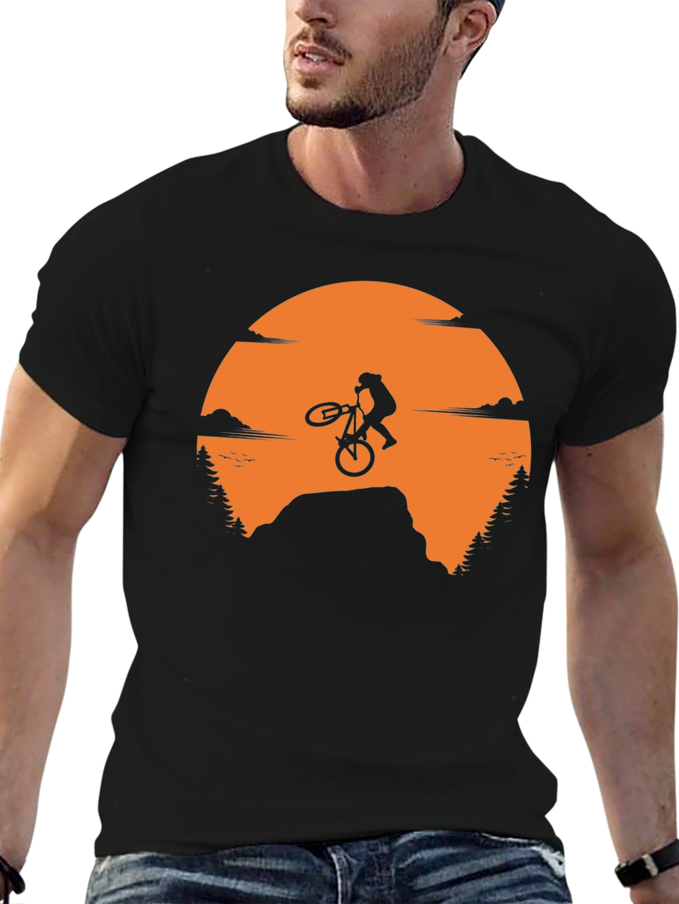 Mountain Bike Sunset Graphic Tee - Adventure Ready!