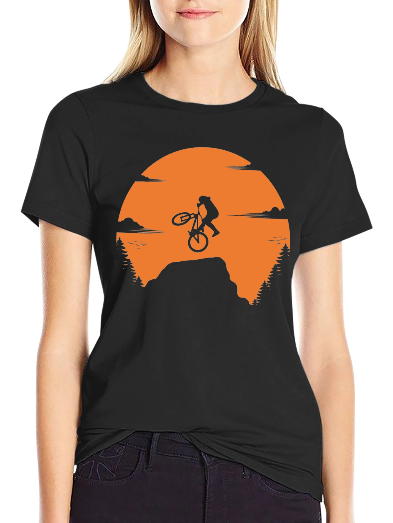 Mountain Bike Sunset Graphic Tee - Adventure Ready!