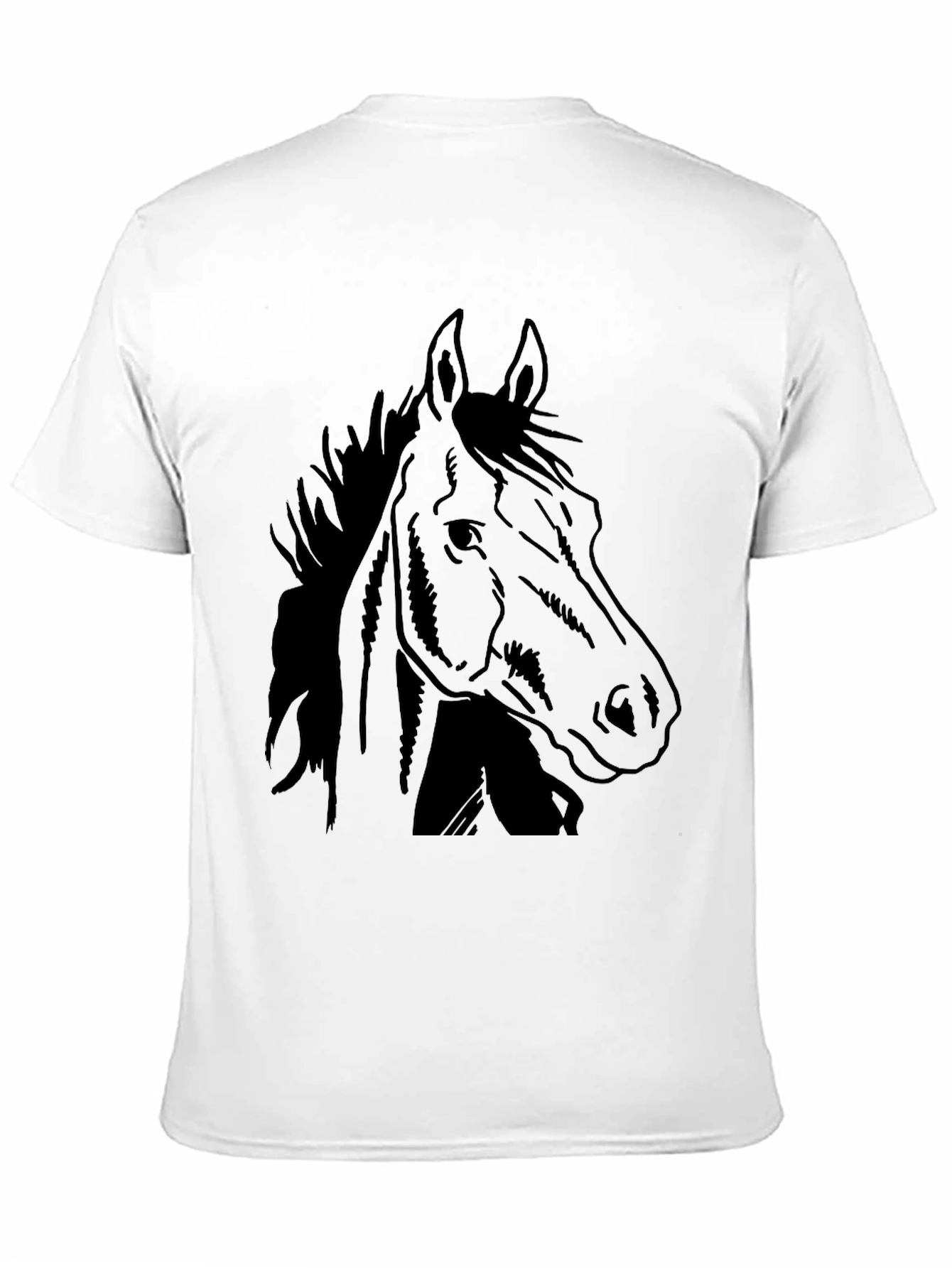 Black Horse Graphic Tee - Mens Casual T-Shirt