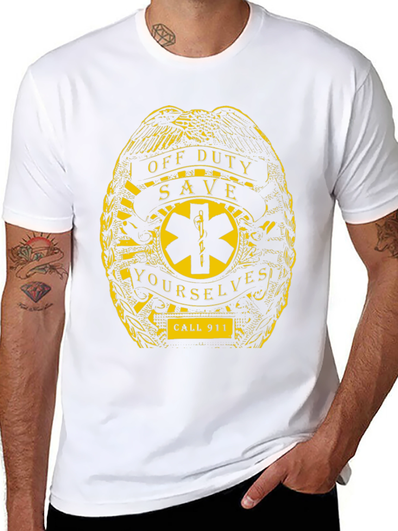 Off Duty Save Yourselves Call 911 T-Shirt