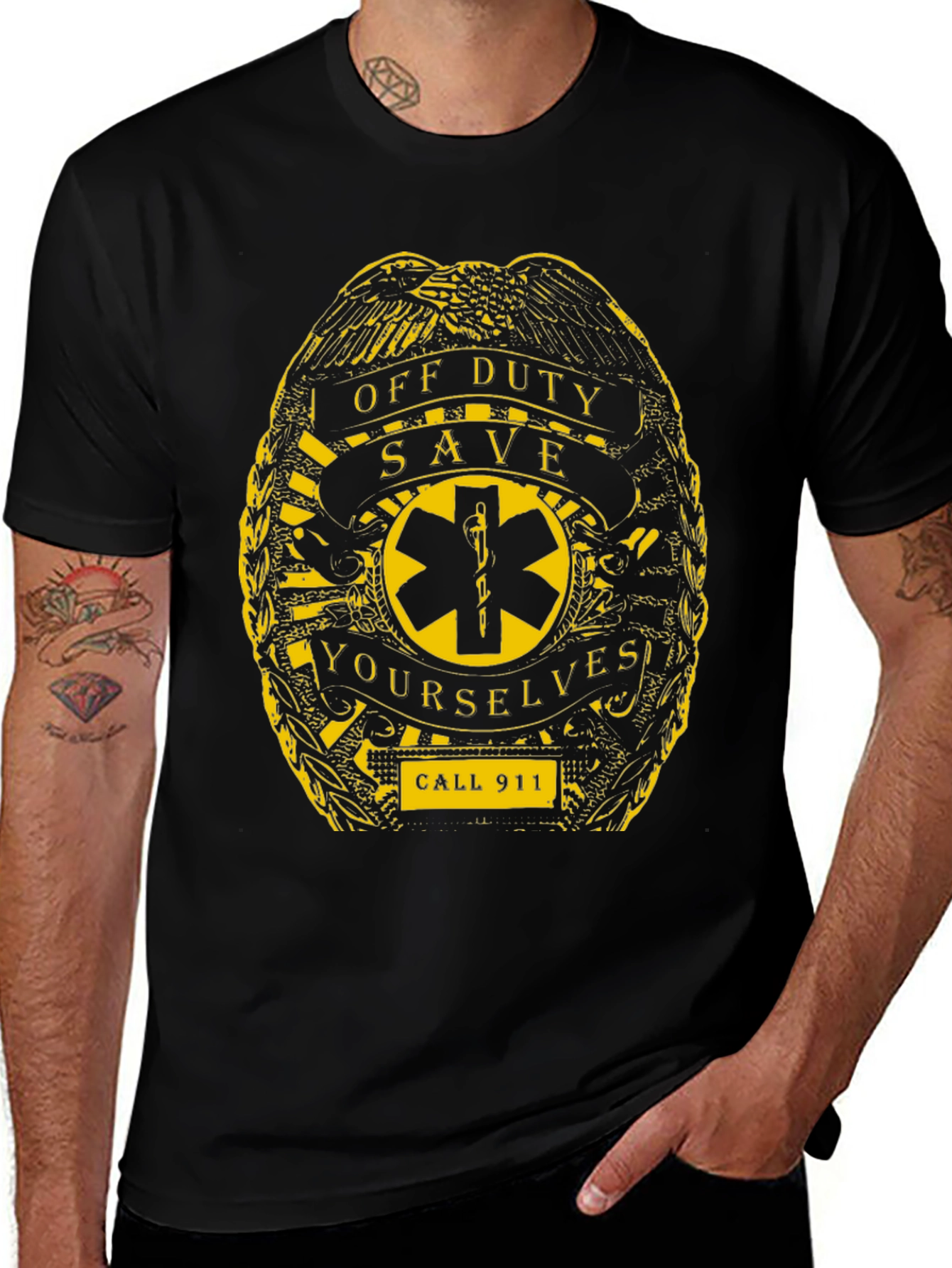 Off Duty Save Yourselves Call 911 T-Shirt