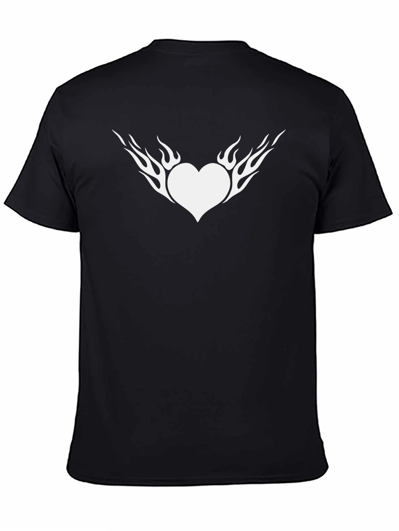 Flaming Heart Graphic Tee - Black