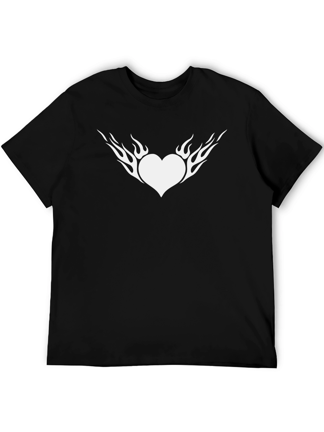 Flaming Heart Graphic Tee - Black