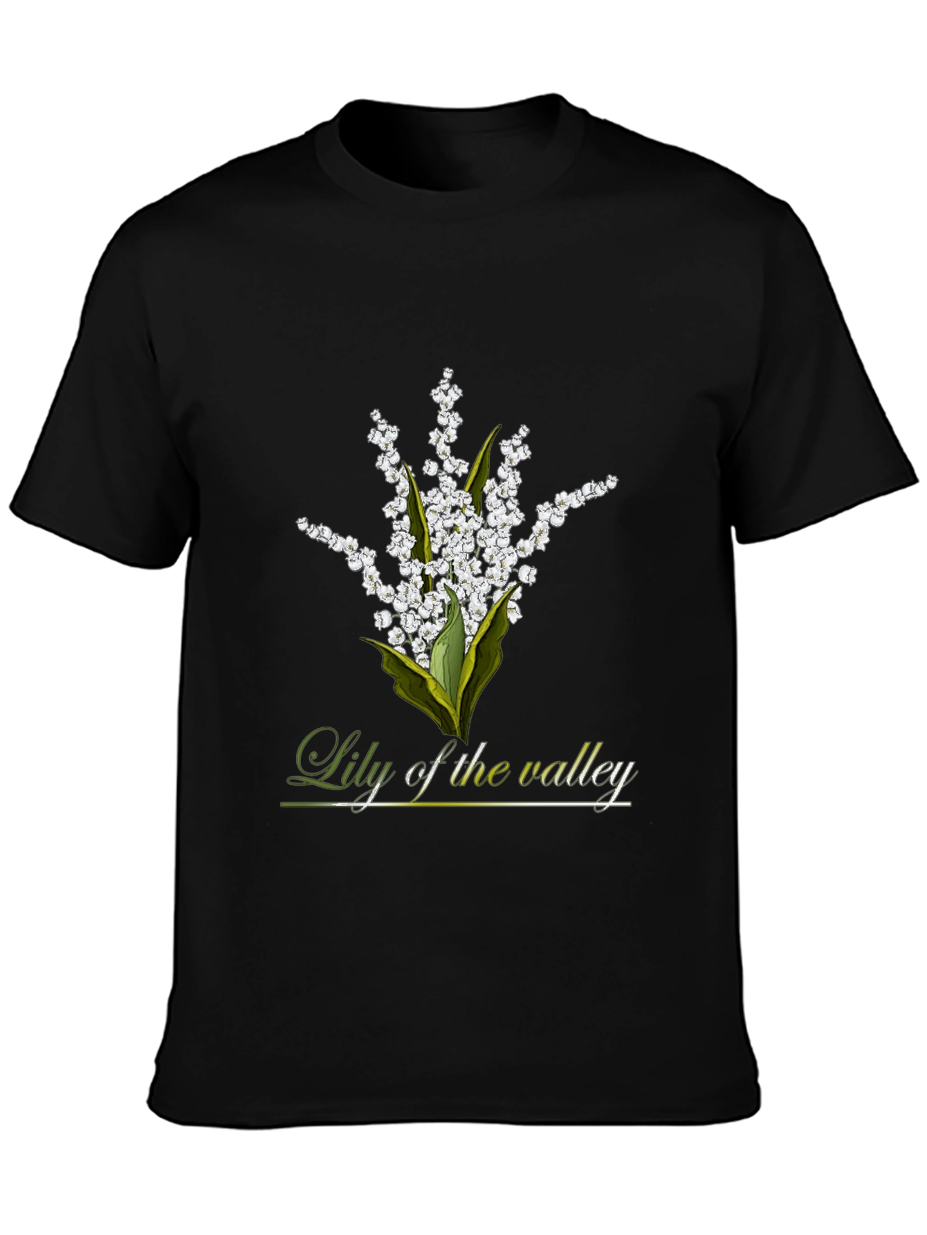 Lily of the Valley Graphic Black T-Shirt