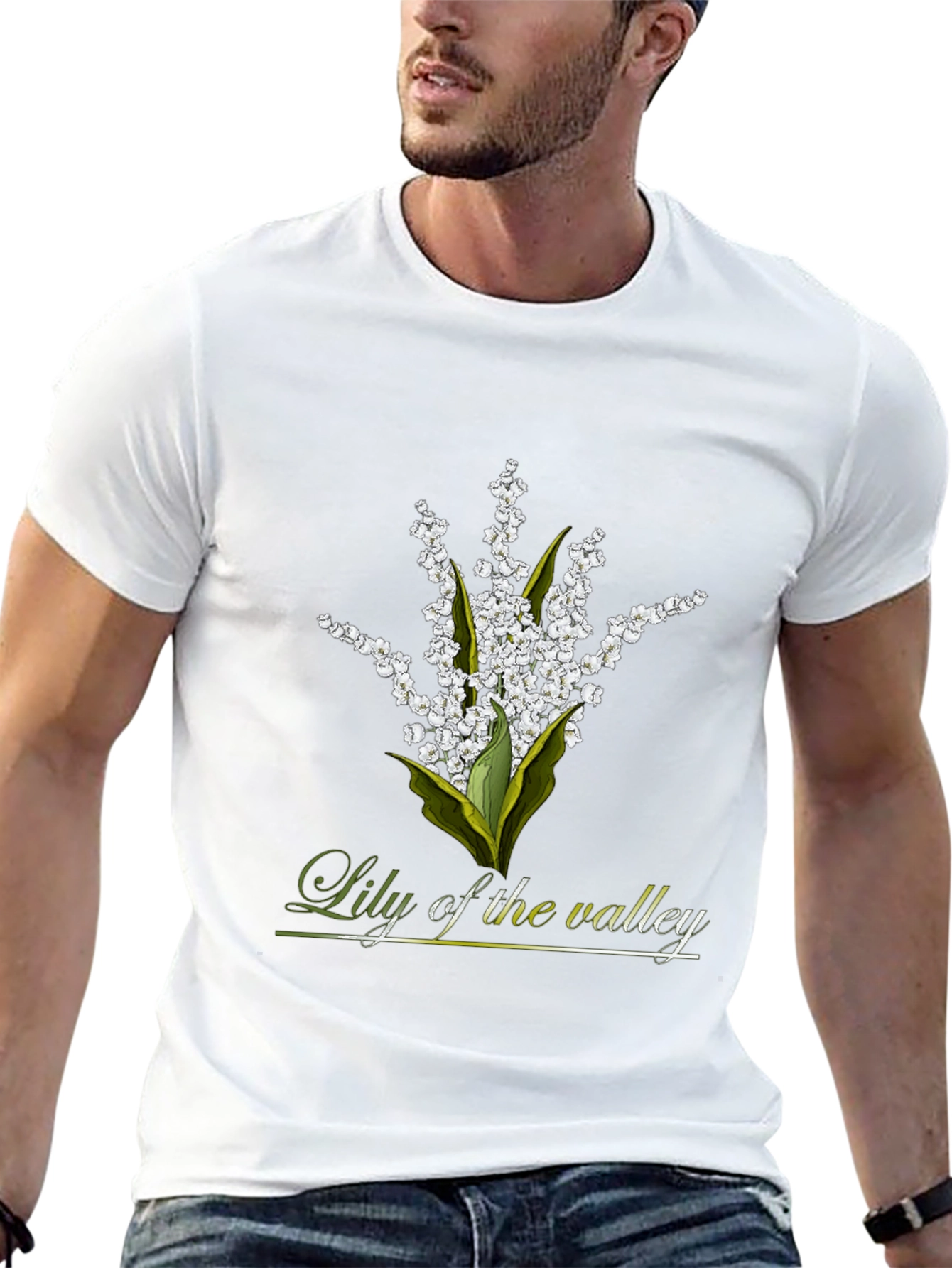 Lily of the Valley Graphic Black T-Shirt