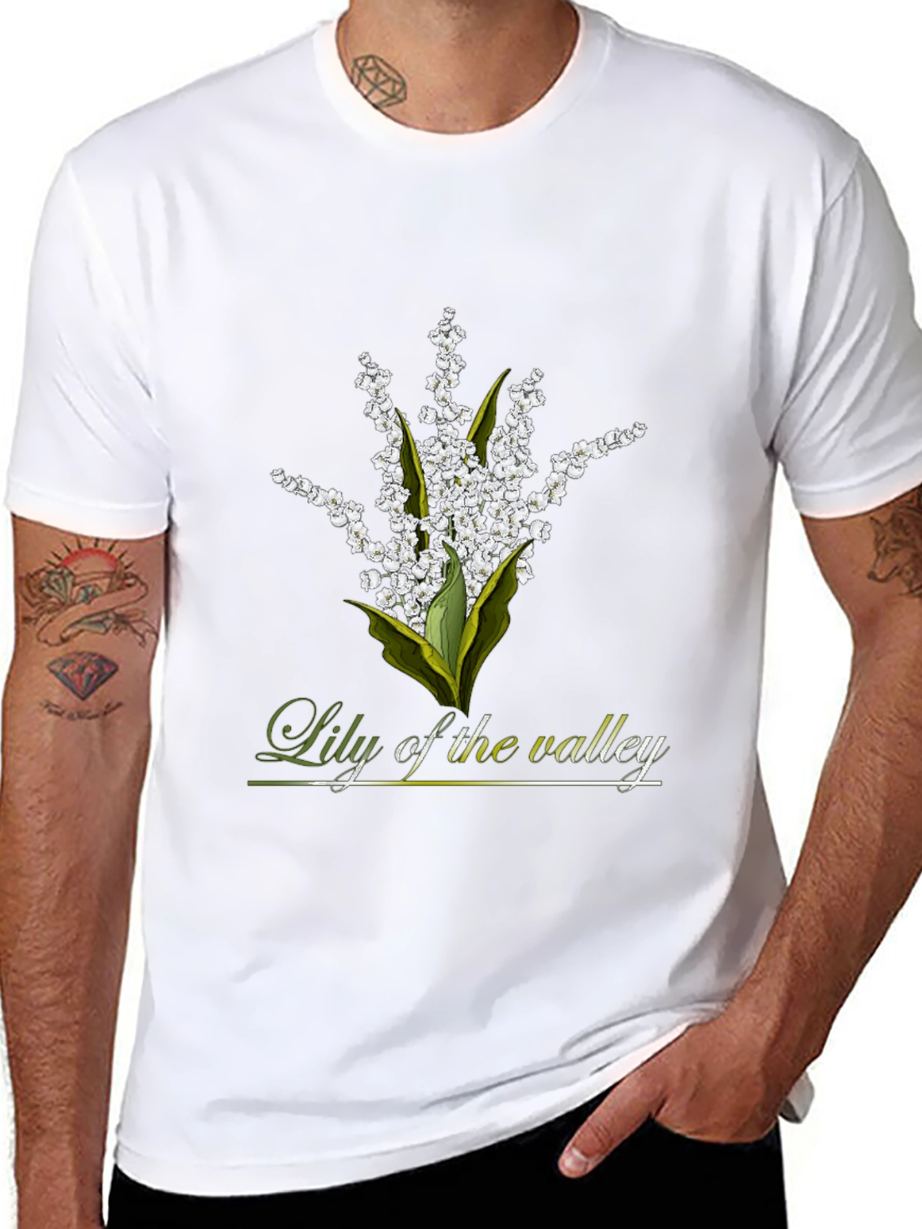 Lily of the Valley Graphic Black T-Shirt