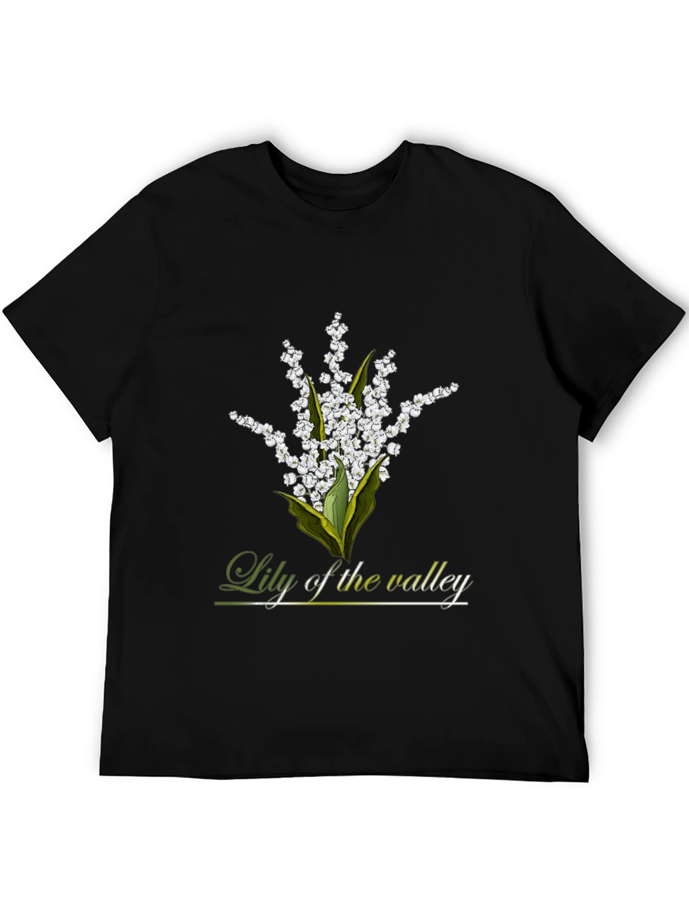 Lily of the Valley Graphic Black T-Shirt