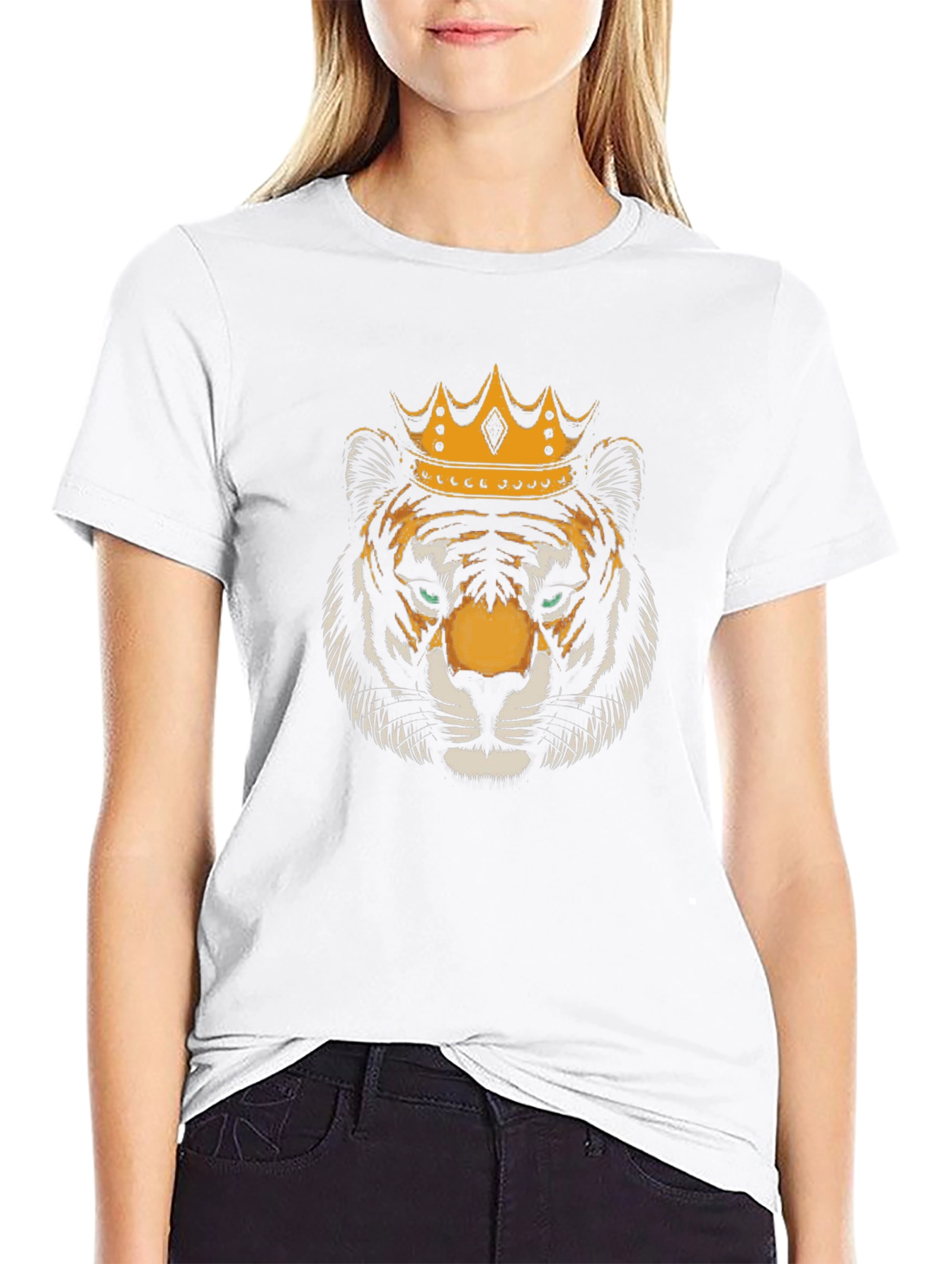 King Tiger Graphic Tee - Bold Black Cotton Shirt