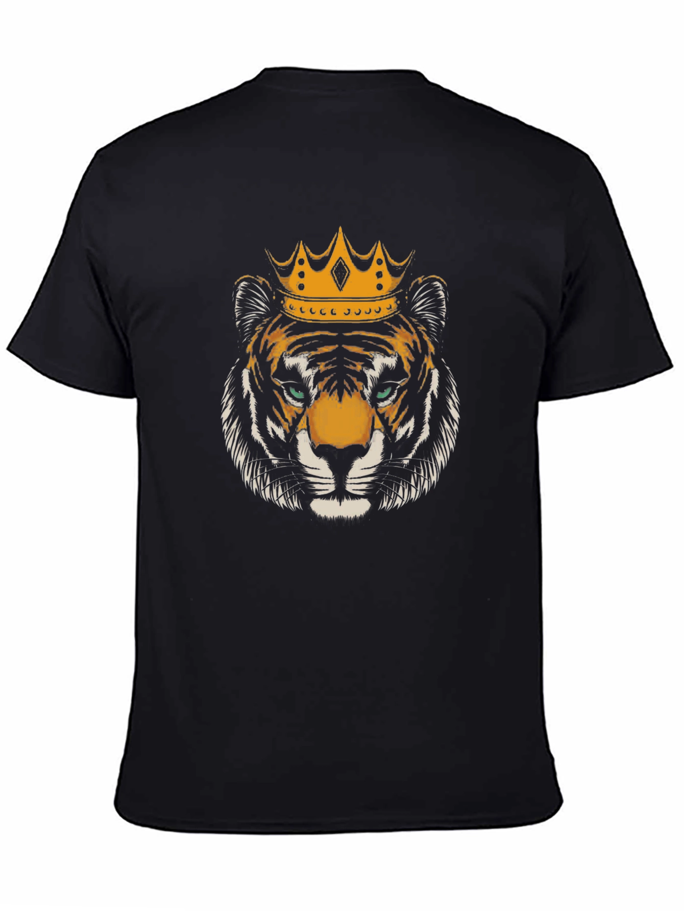 King Tiger Graphic Tee - Bold Black Cotton Shirt