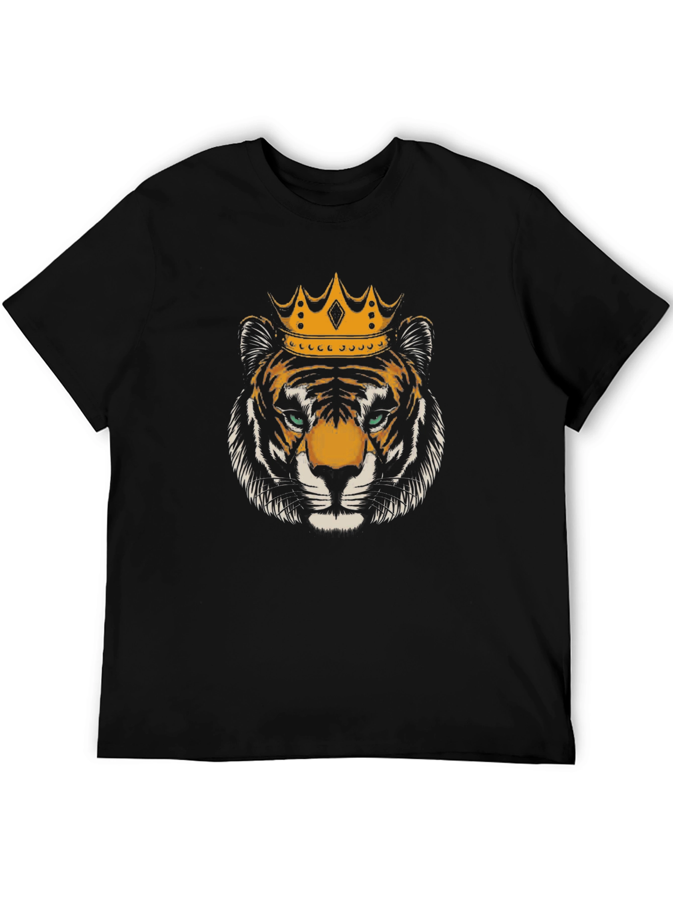 King Tiger Graphic Tee - Bold Black Cotton Shirt