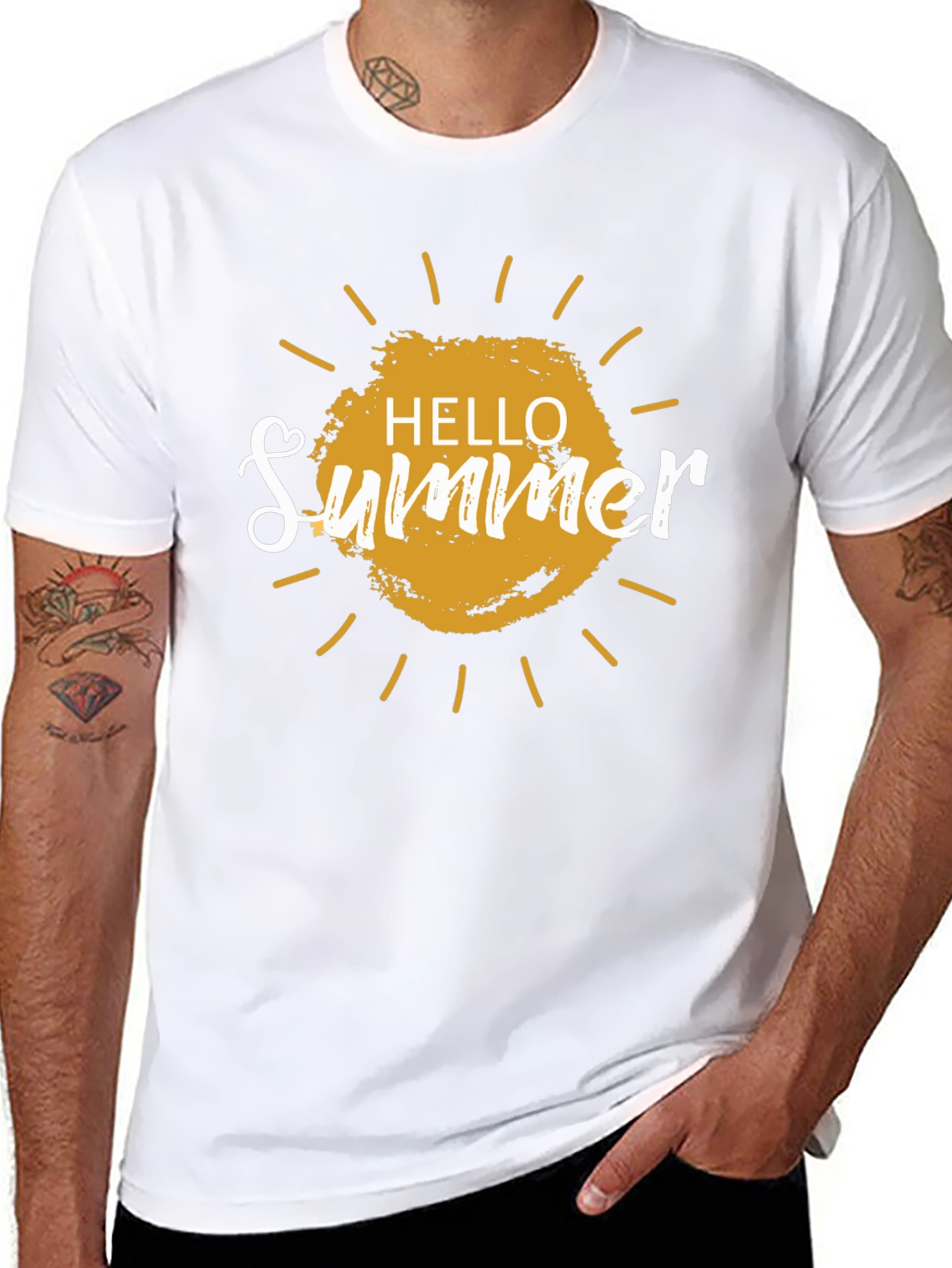 Hello Summer Graphic T-Shirt - Black