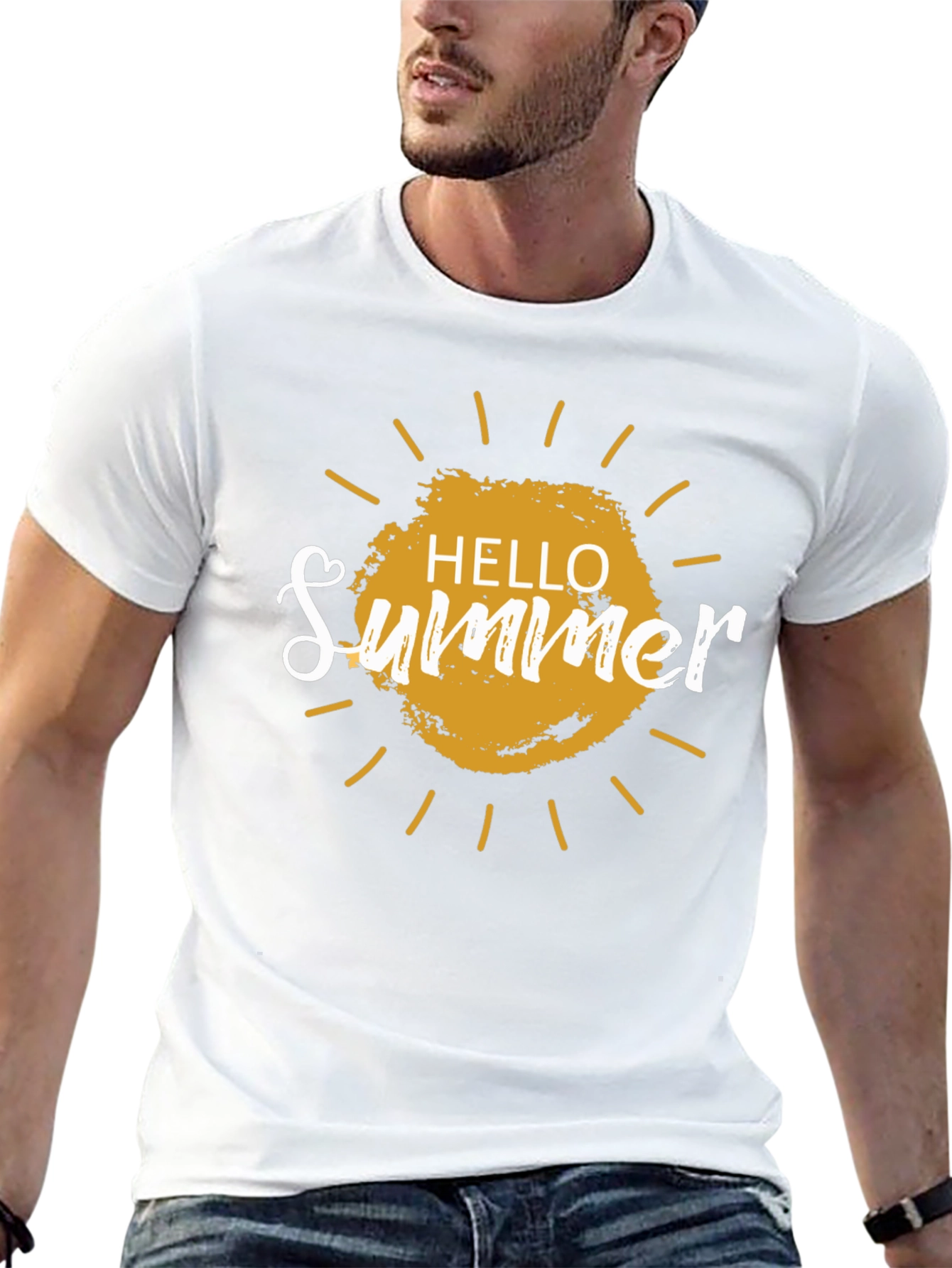 Hello Summer Graphic T-Shirt - Black