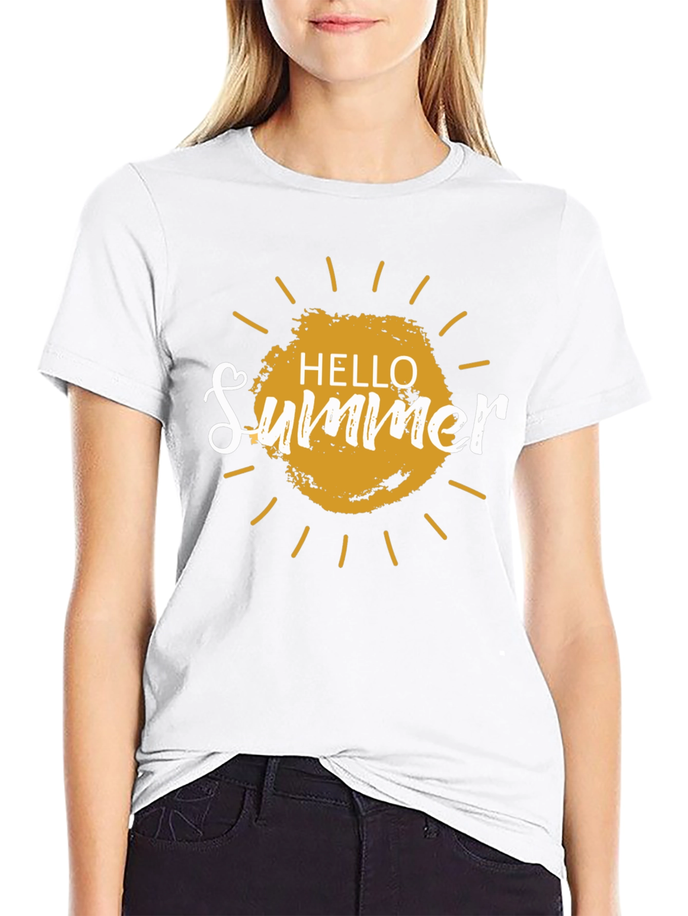 Hello Summer Graphic T-Shirt - Black