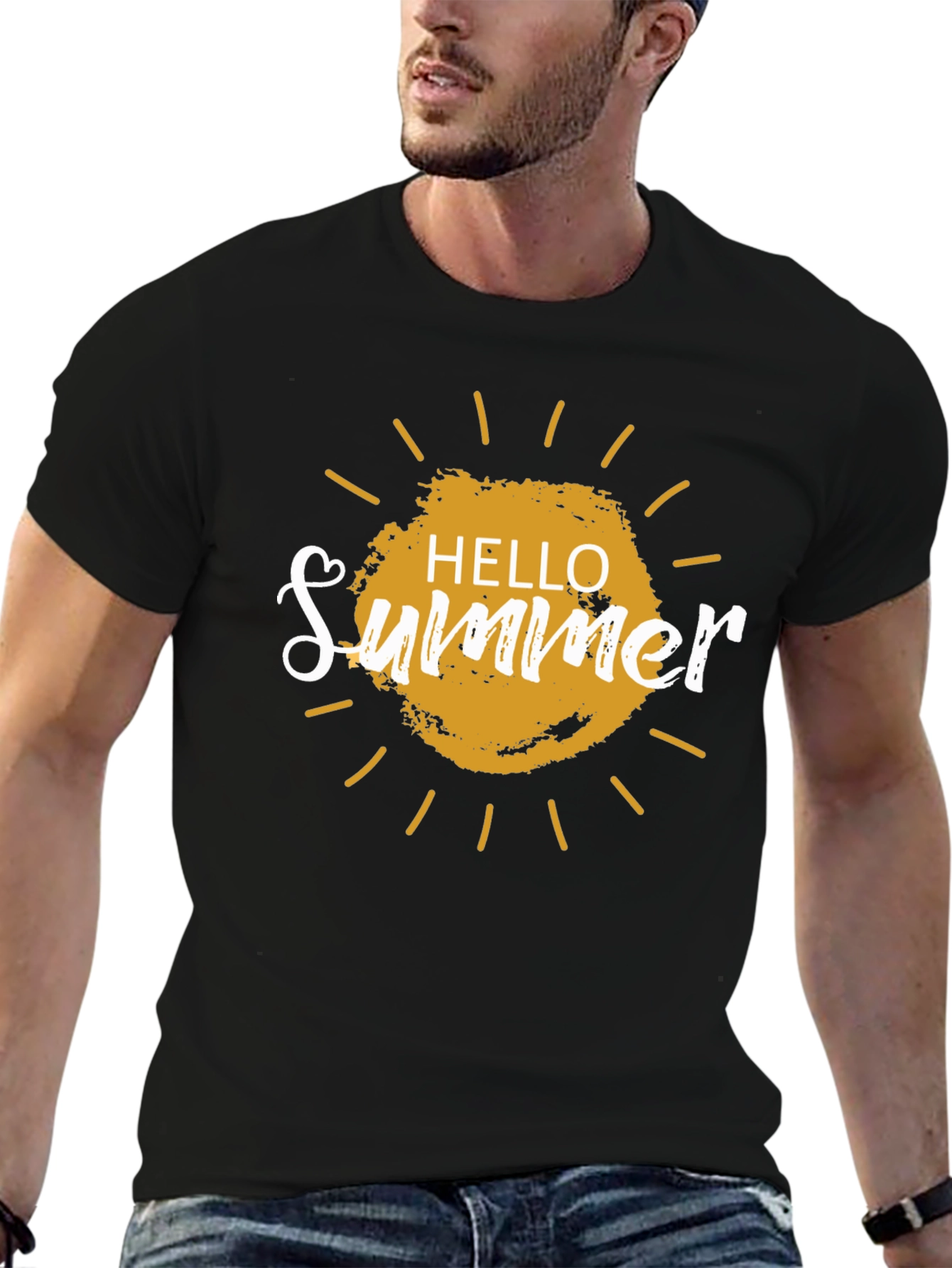 Hello Summer Graphic T-Shirt - Black