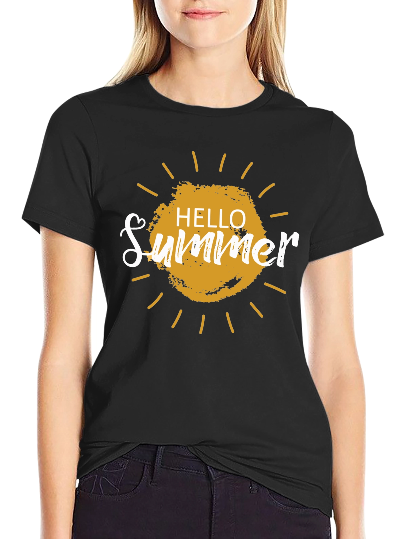 Hello Summer Graphic T-Shirt - Black