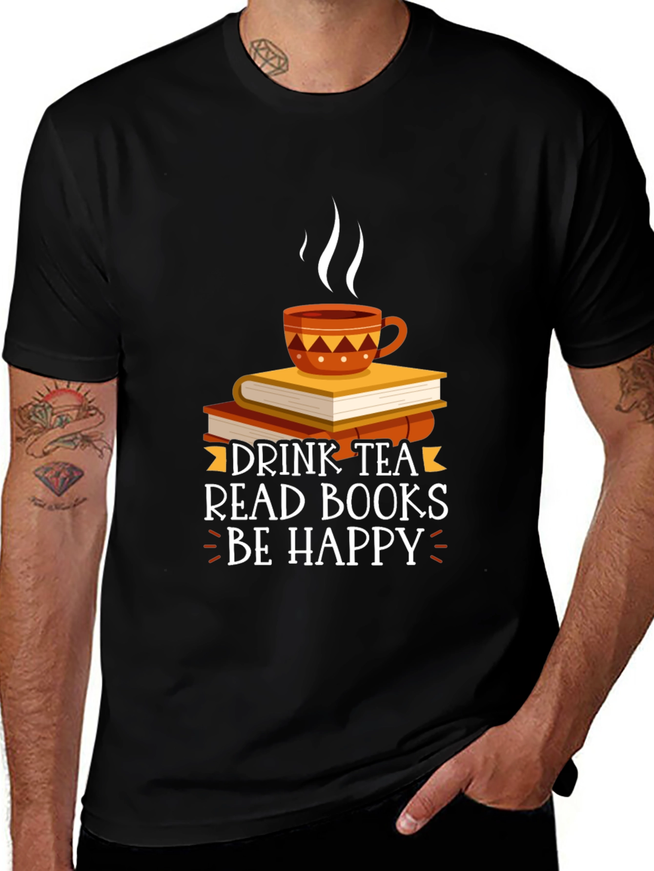 Drink Tea Read Books Be Happy T-Shirt