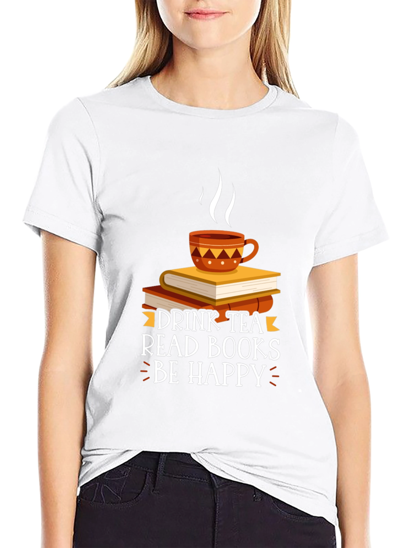 Drink Tea Read Books Be Happy T-Shirt