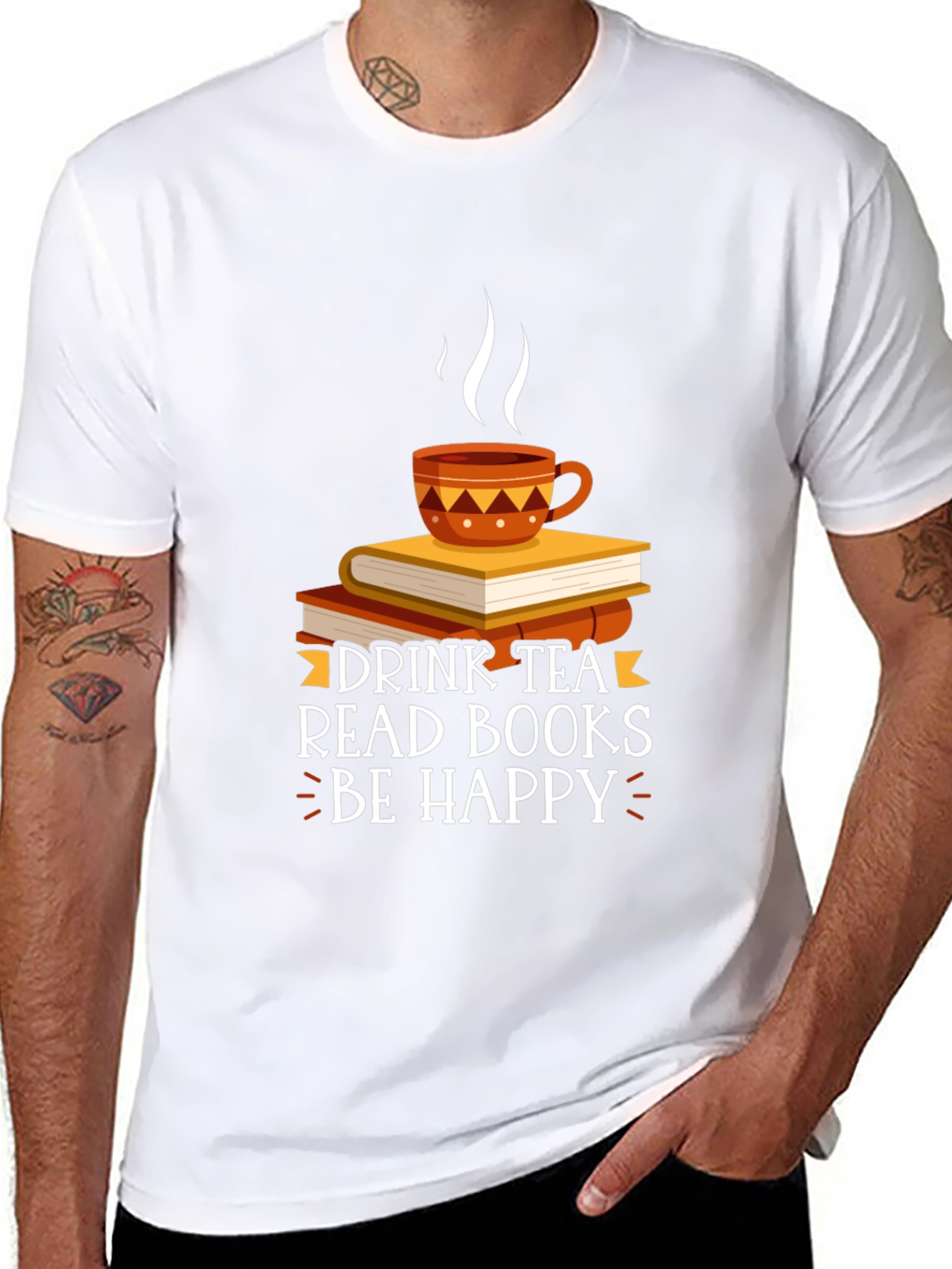 Drink Tea Read Books Be Happy T-Shirt