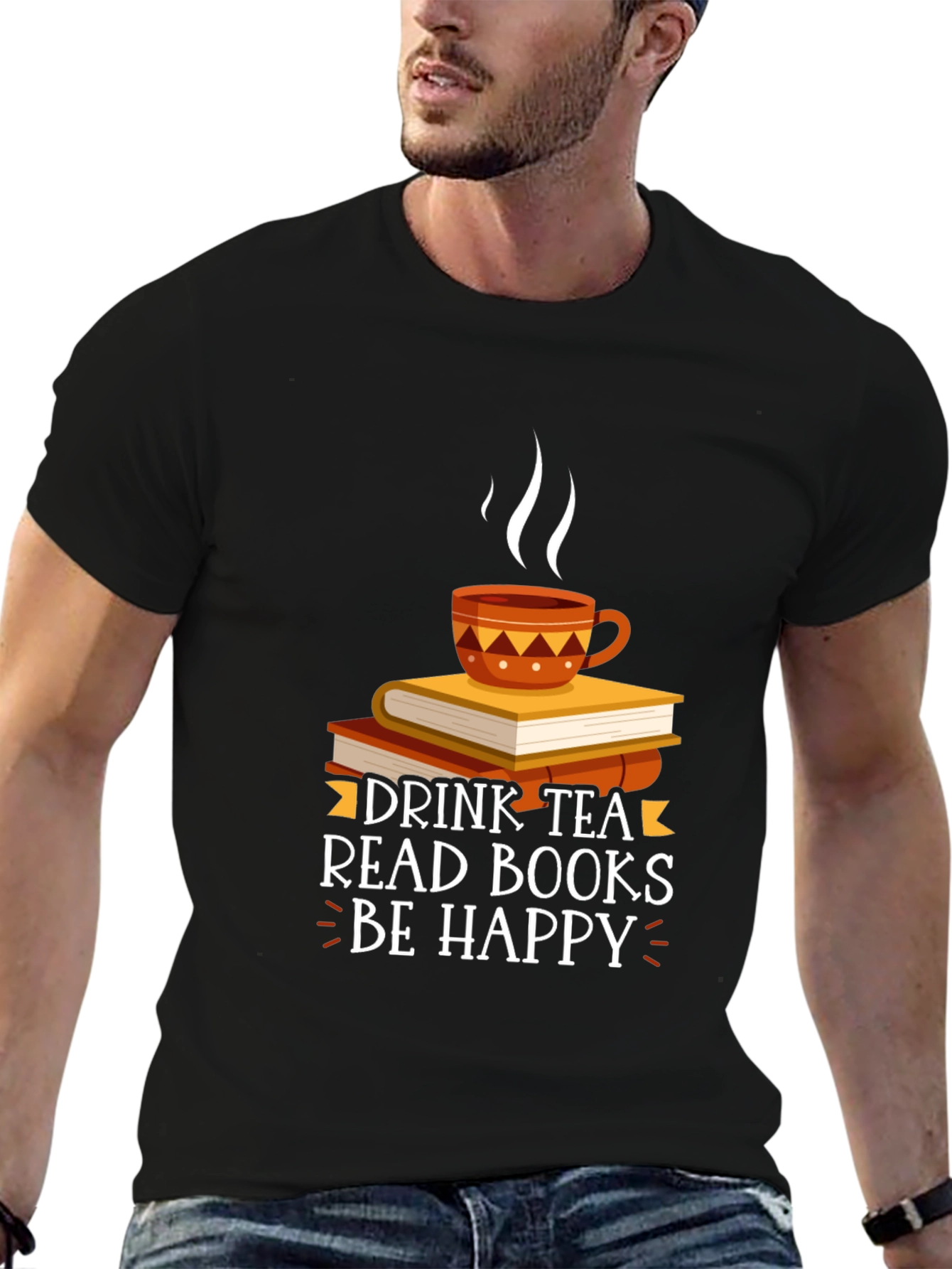 Drink Tea Read Books Be Happy T-Shirt