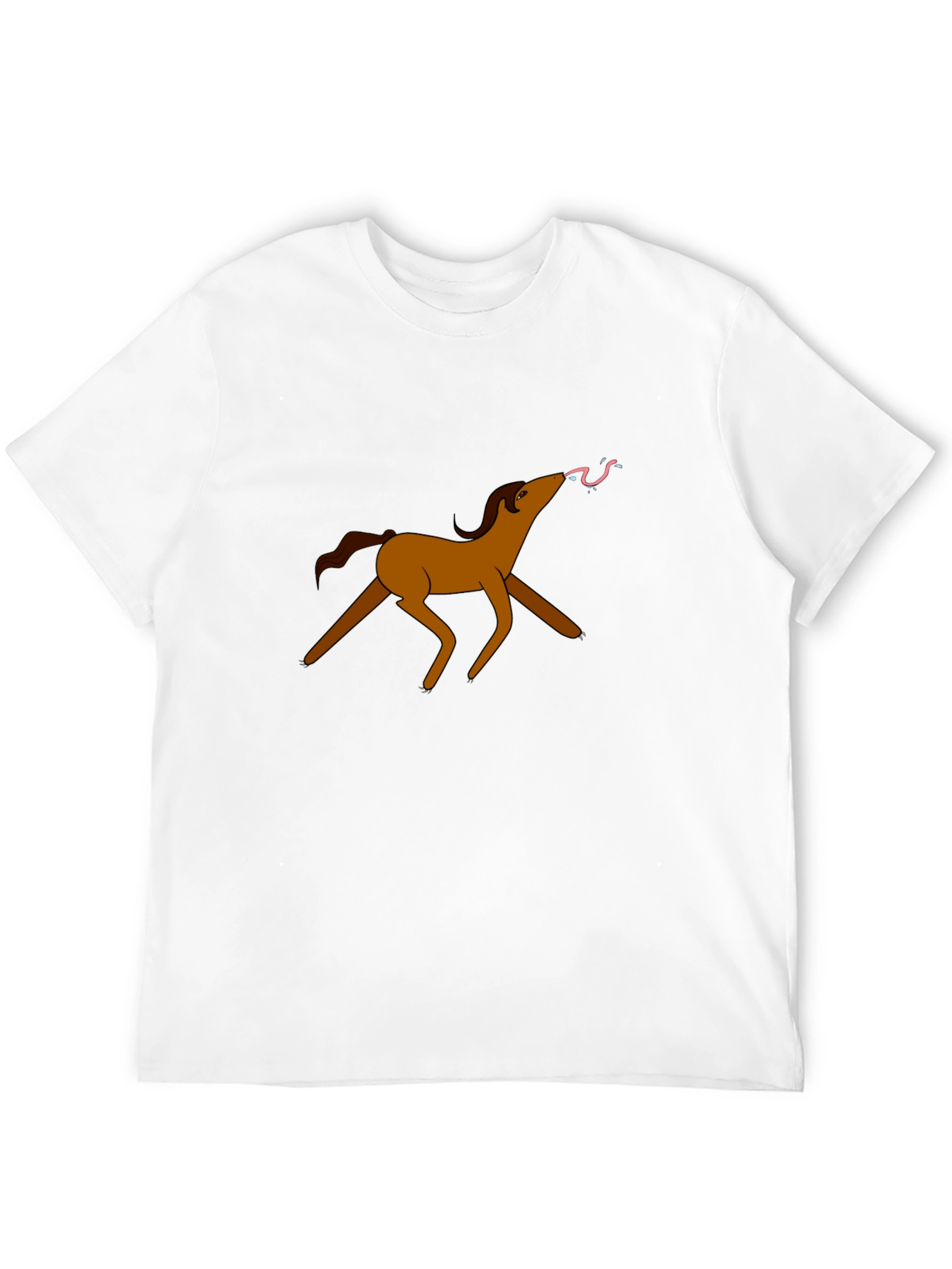 Cartoon Horse Black T-Shirt