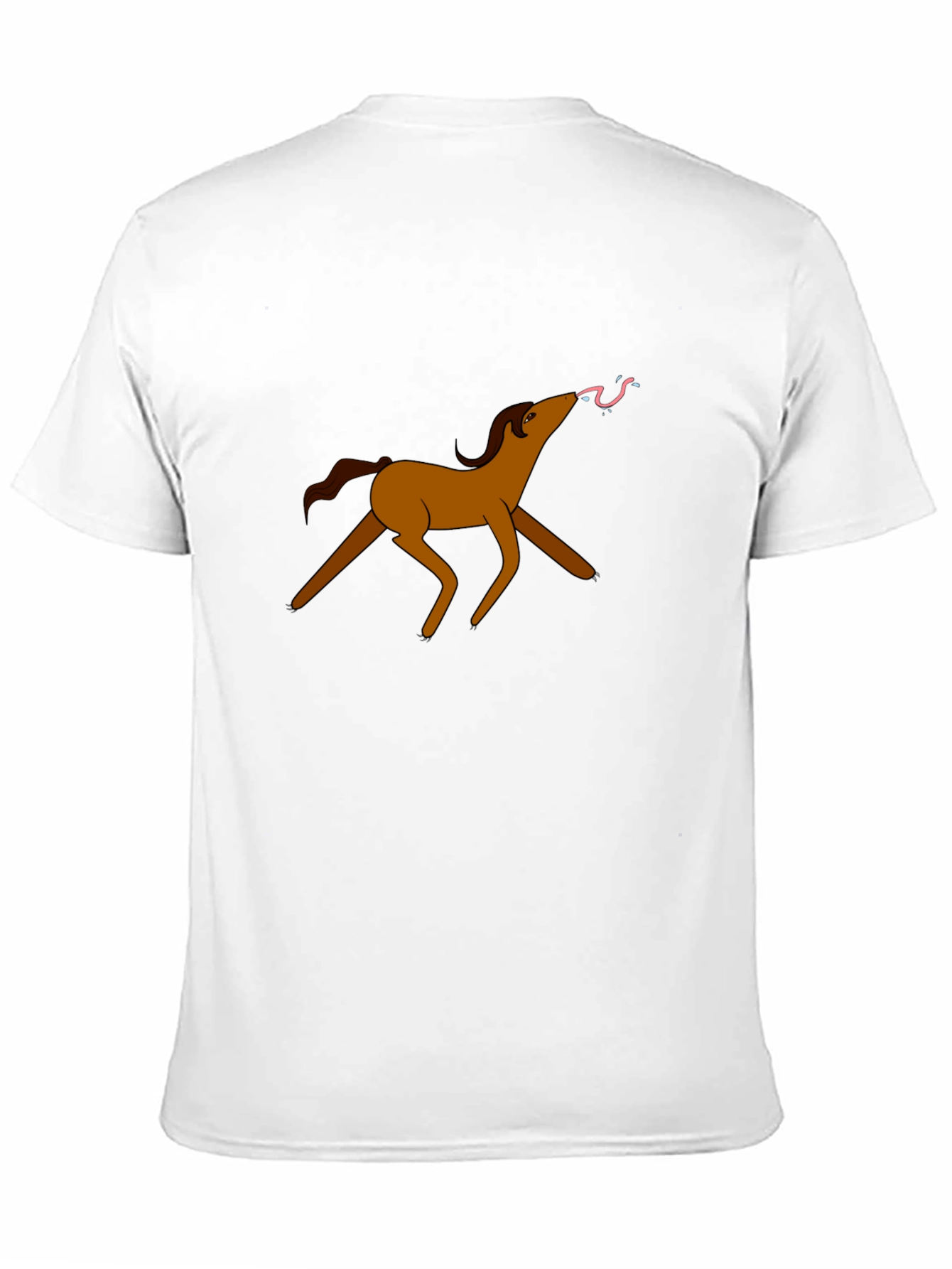 Cartoon Horse Black T-Shirt