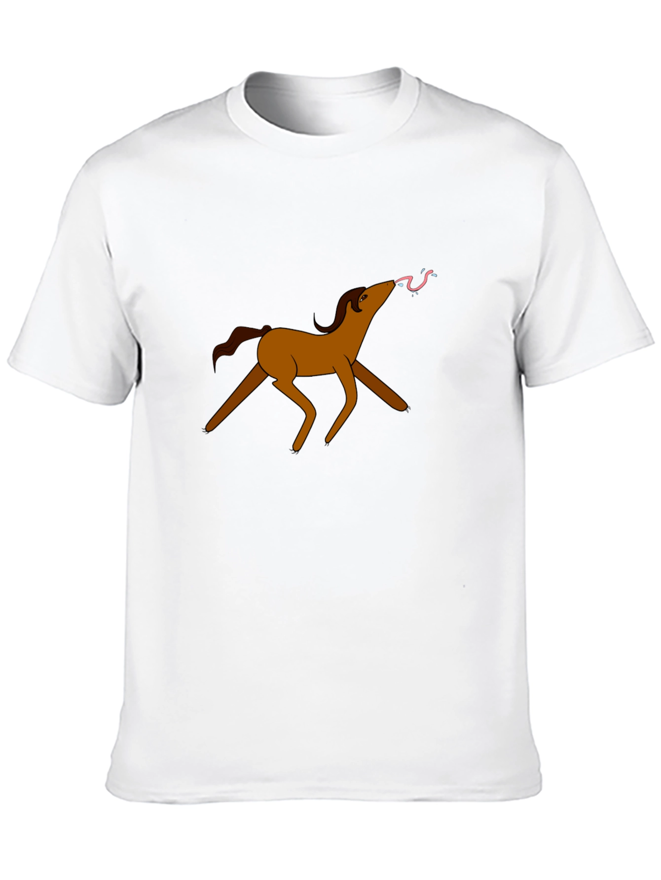 Cartoon Horse Black T-Shirt