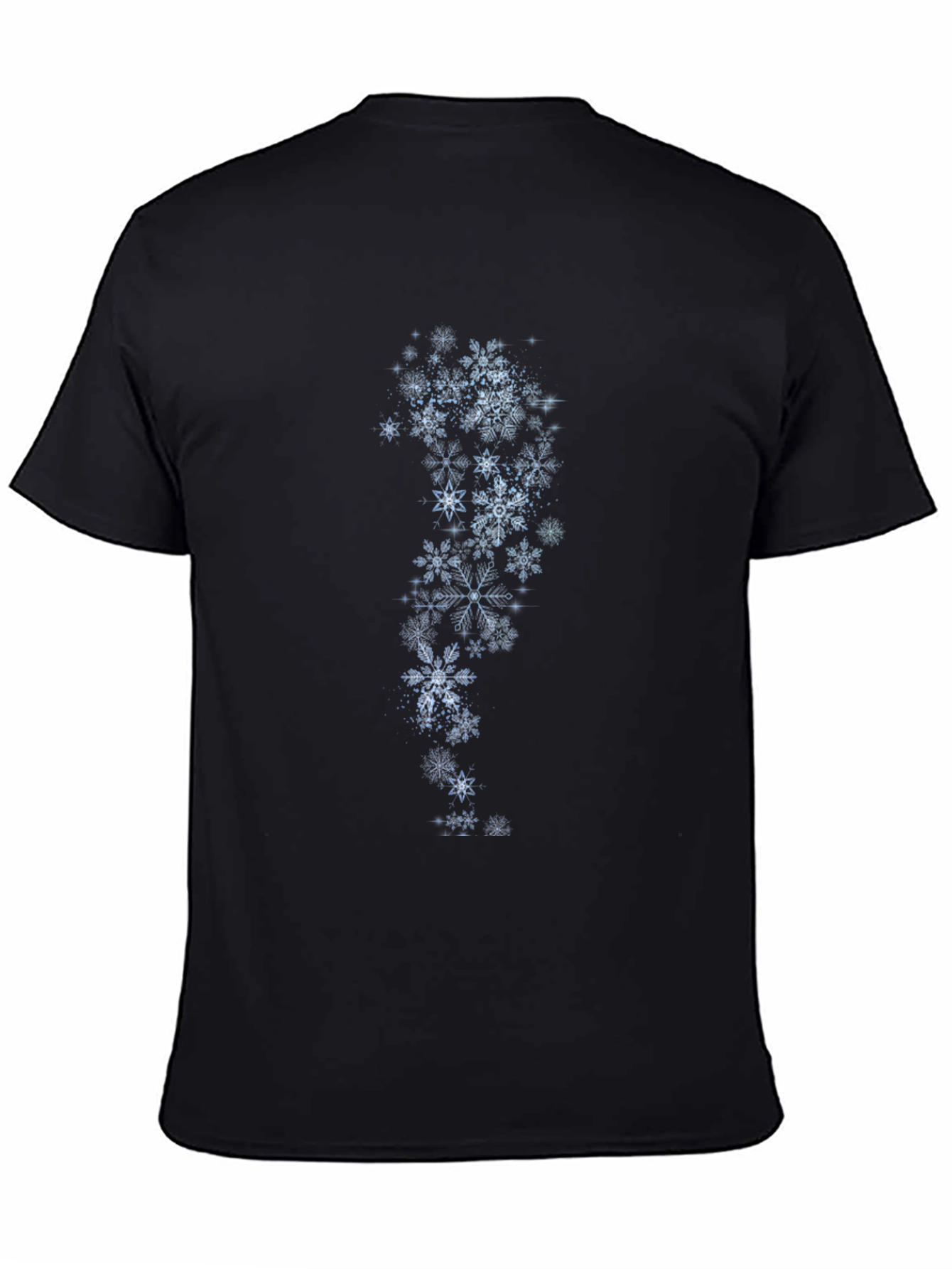 Snowflake Print Black T-Shirt