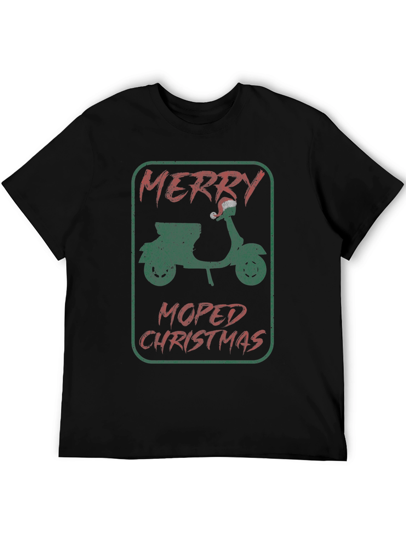 Merry Moped Christmas Graphic T-Shirt