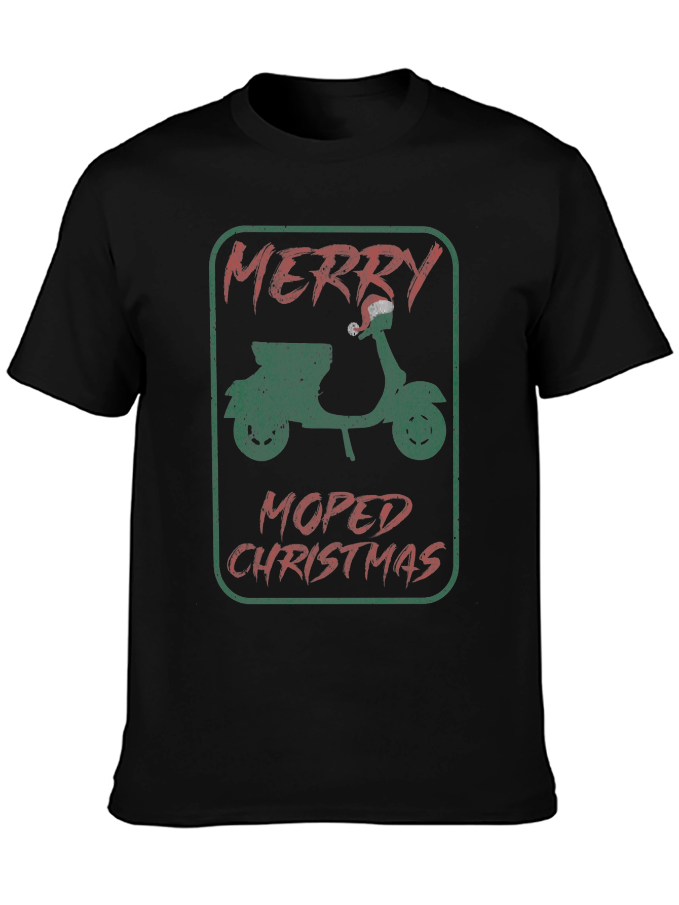 Merry Moped Christmas Graphic T-Shirt