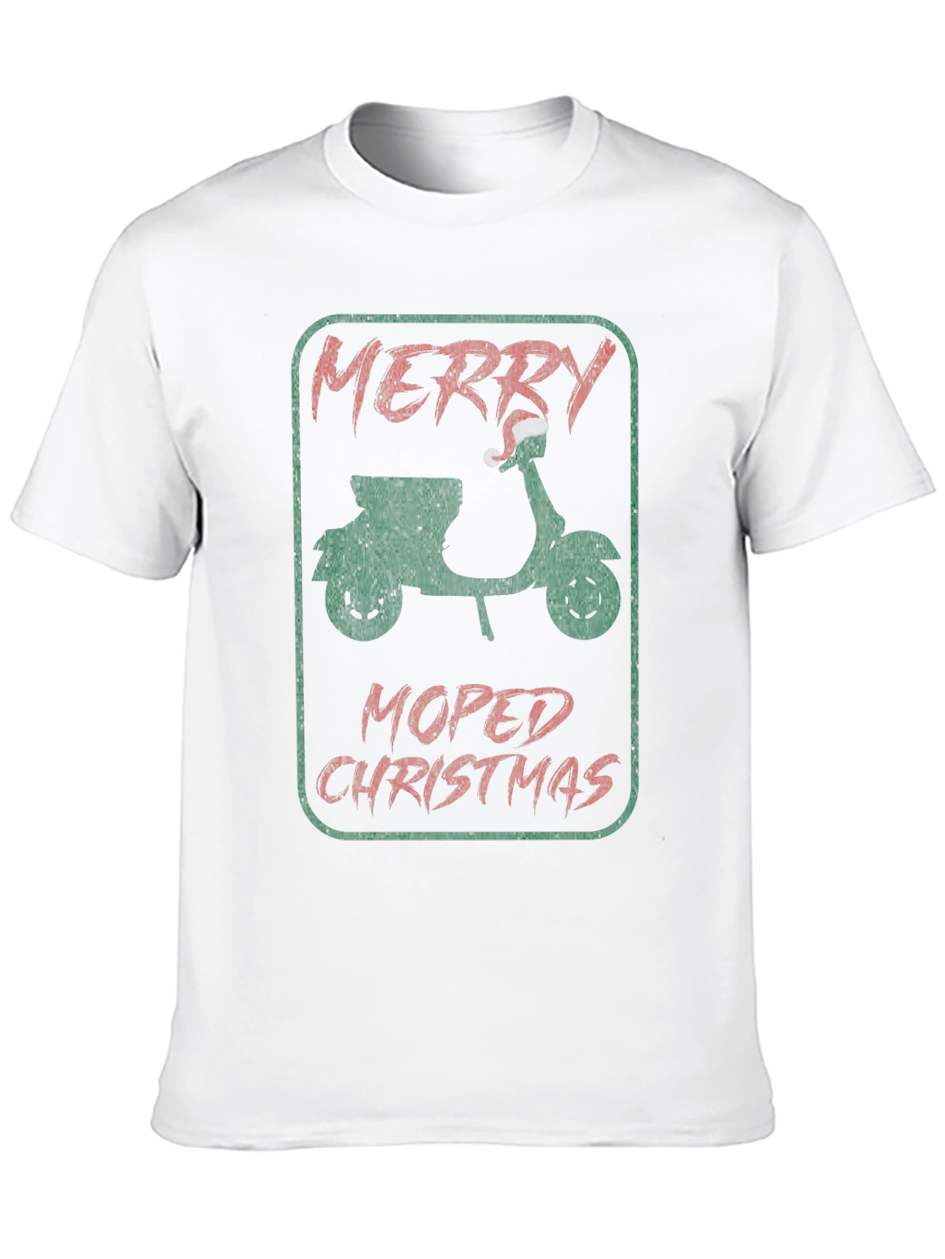 Merry Moped Christmas Graphic T-Shirt