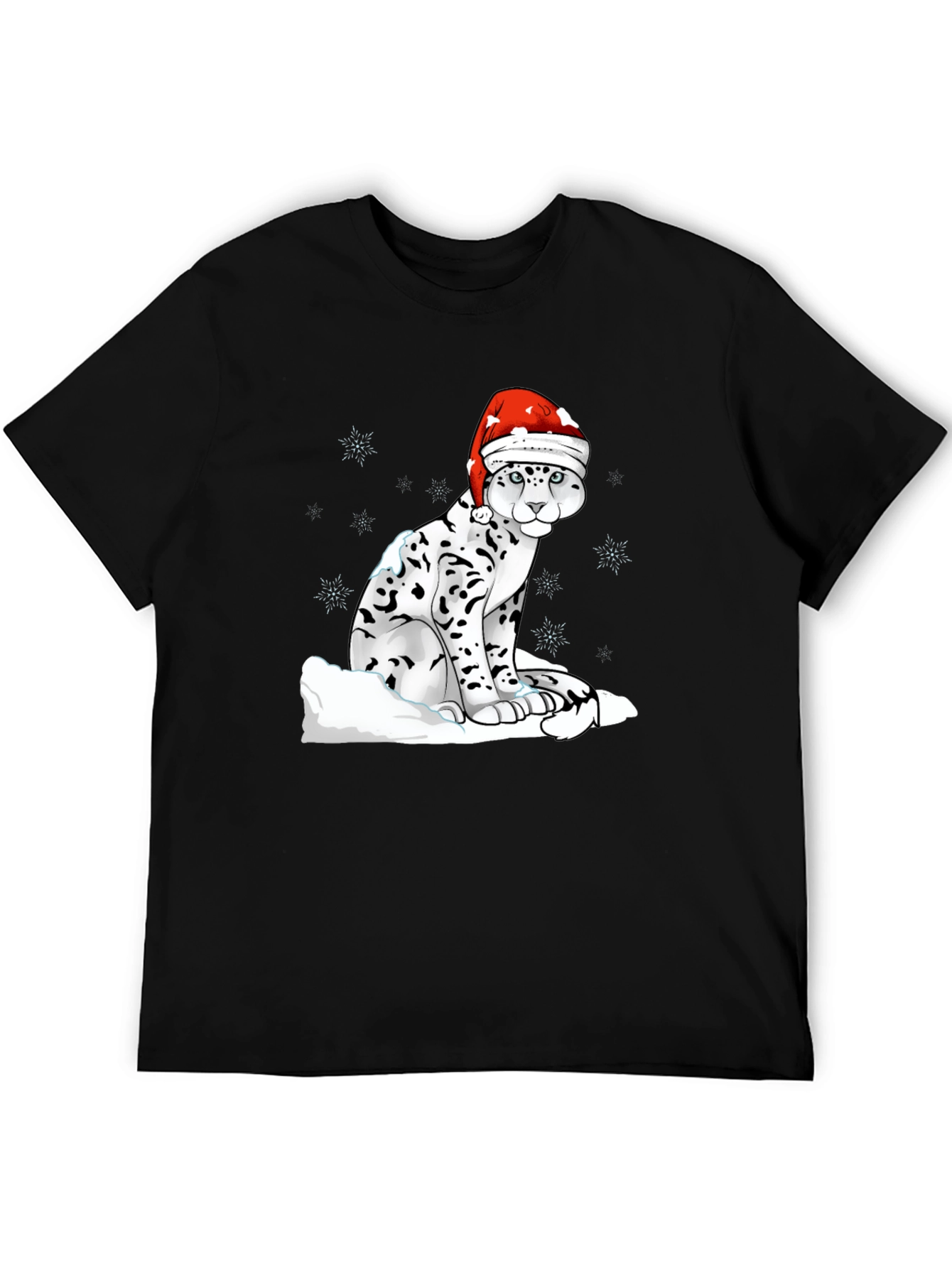 Holiday Leopard T-Shirt - Christmas Santa Hat