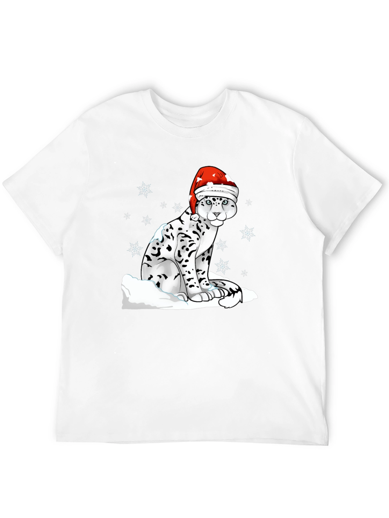 Holiday Leopard T-Shirt - Christmas Santa Hat