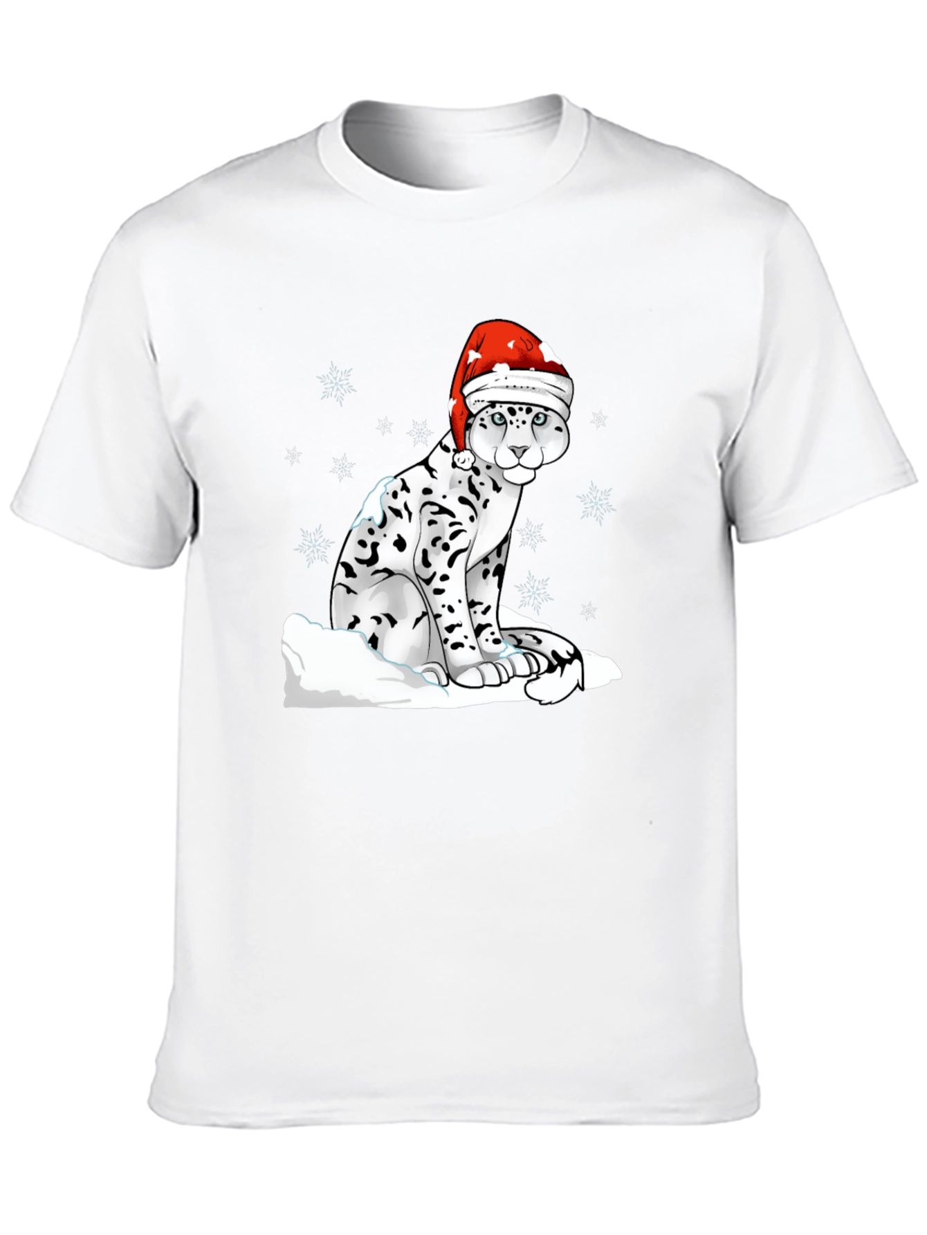 Holiday Leopard T-Shirt - Christmas Santa Hat