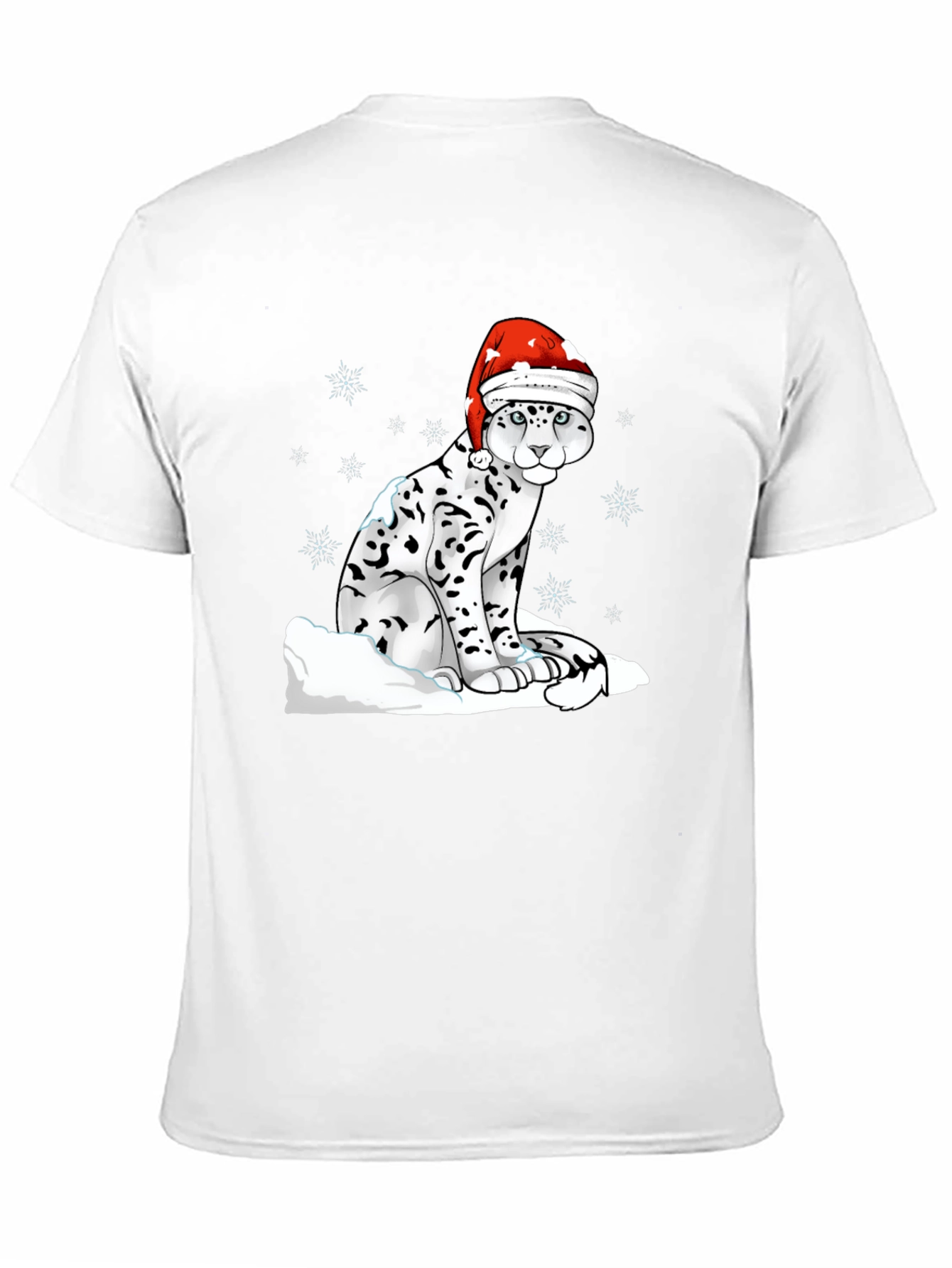 Holiday Leopard T-Shirt - Christmas Santa Hat