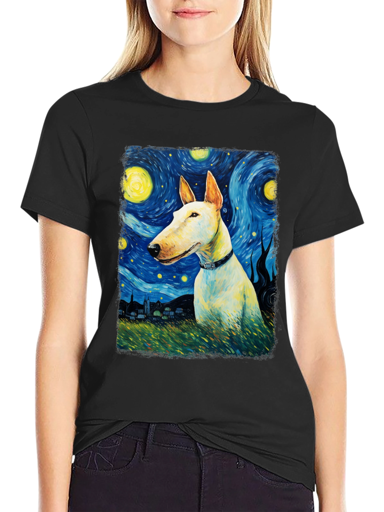 Starry Night Bull Terrier T-Shirt