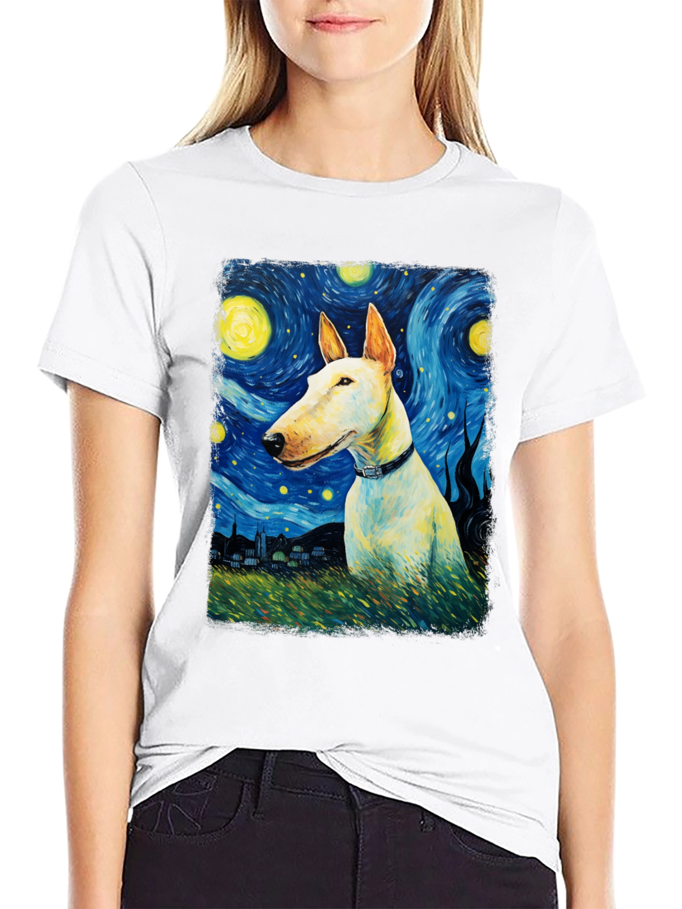 Starry Night Bull Terrier T-Shirt