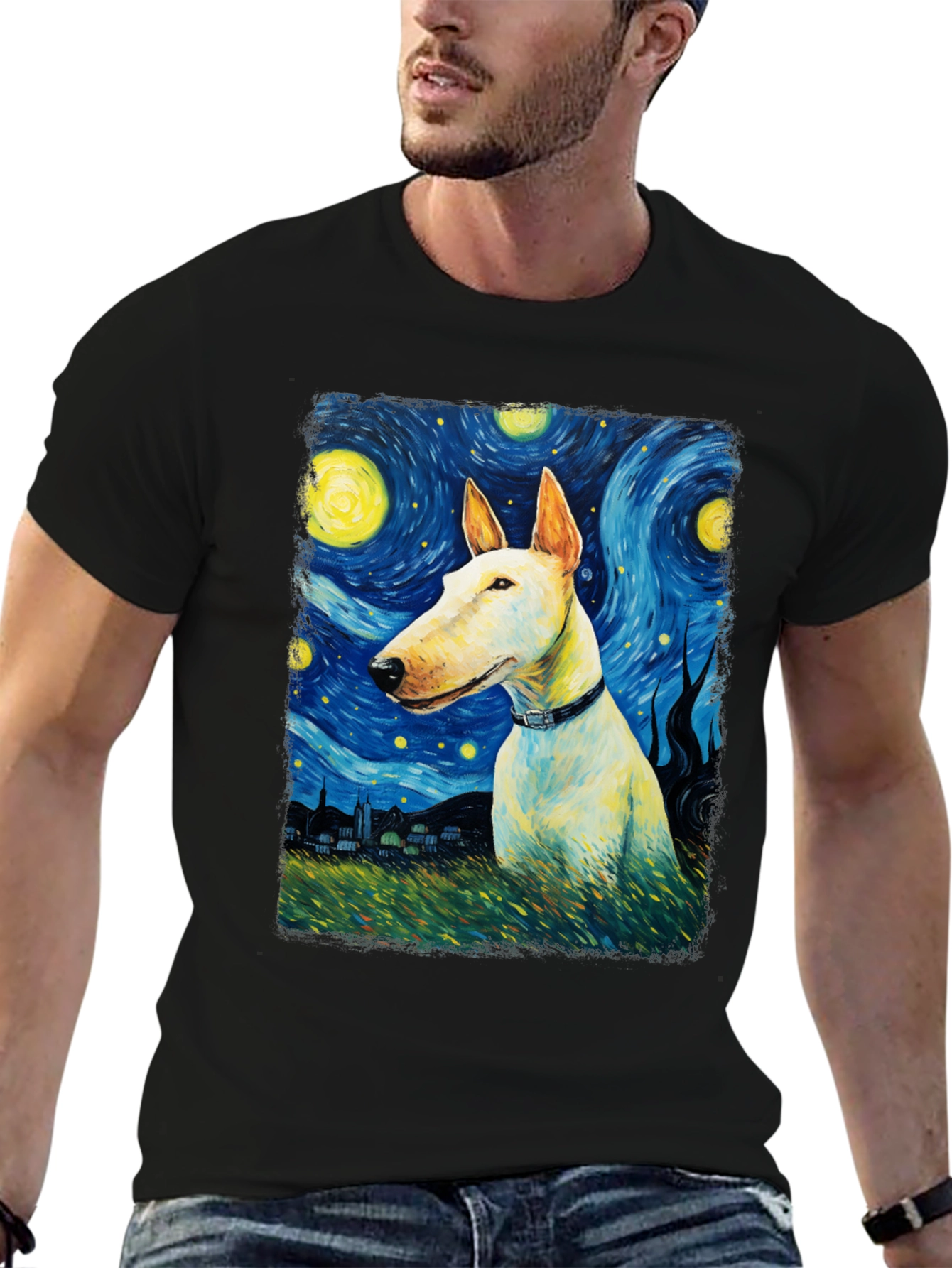 Starry Night Bull Terrier T-Shirt